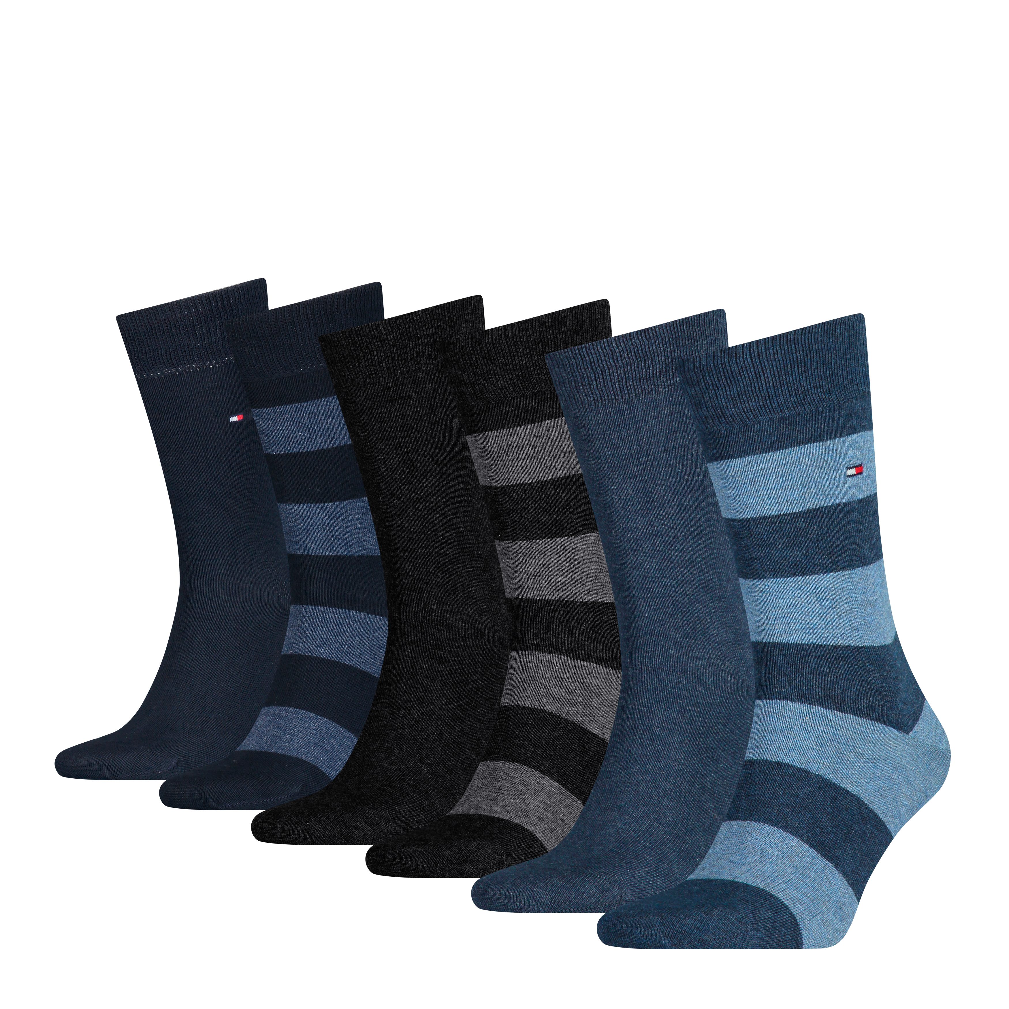 Tommy Hilfiger Socken TH MEN RUGBY SOCK 6P ECOM (6 Paar) 3x gestreift, 3x u günstig online kaufen