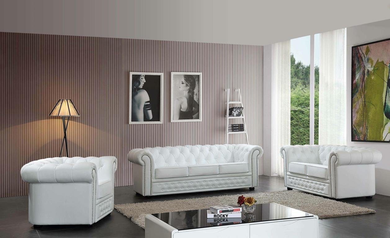 Sofa in Sofa Chesterfield Polster Made JVmoebel Sitz Couch Leder #606, 3 Sitzer Europe Luxus Design