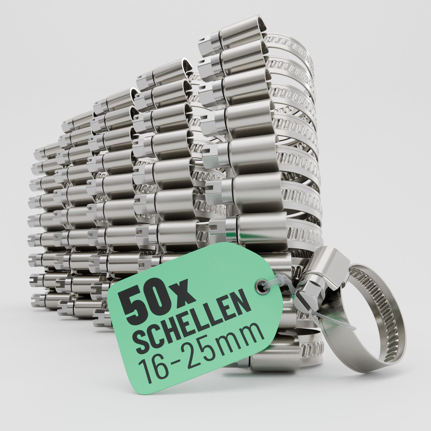 Schlauchschellen Aus Stahl, Verstellbar – 48 Stück, Größen 12–32 Mm, Verzinkt – Für Rohre & Schläuche