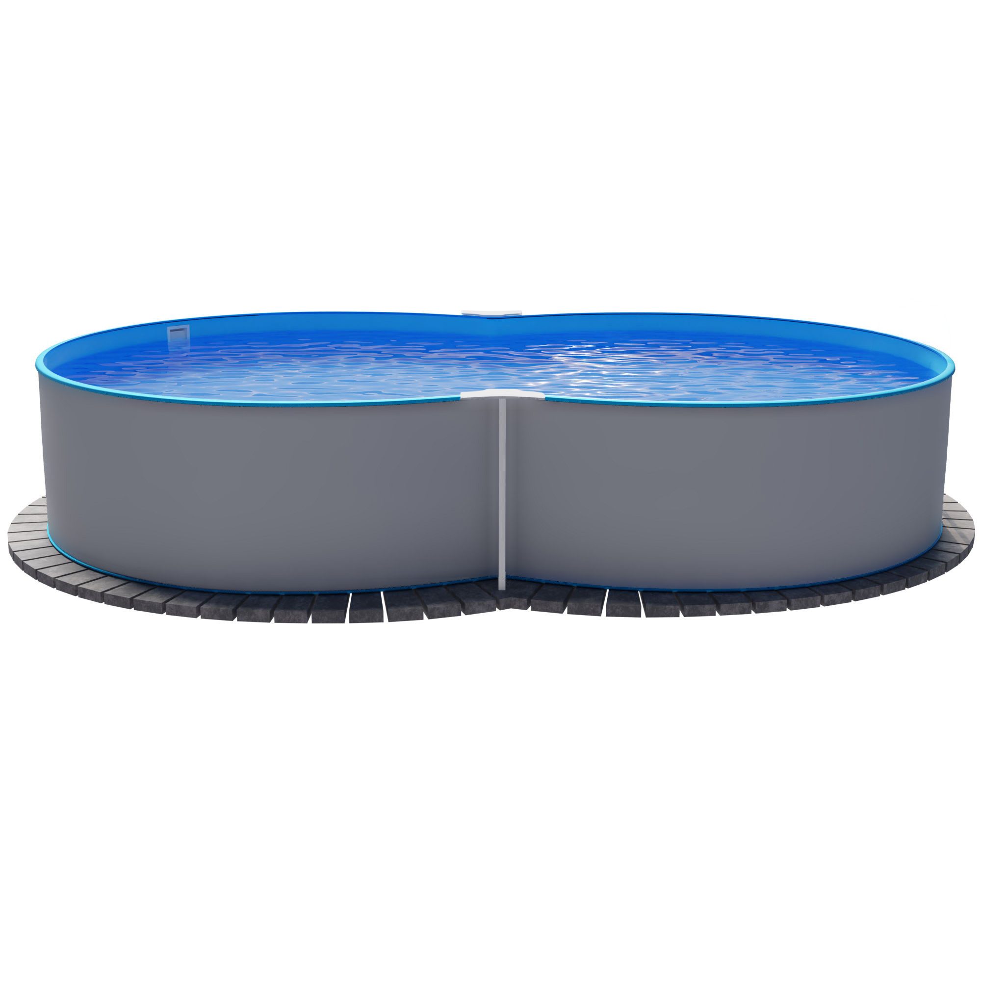 Waterman Achtformpool Stahlwandpool achtform Exklusiv 525x320x120 cm, St (Einzelbecken), verzinkte Stahlwand
