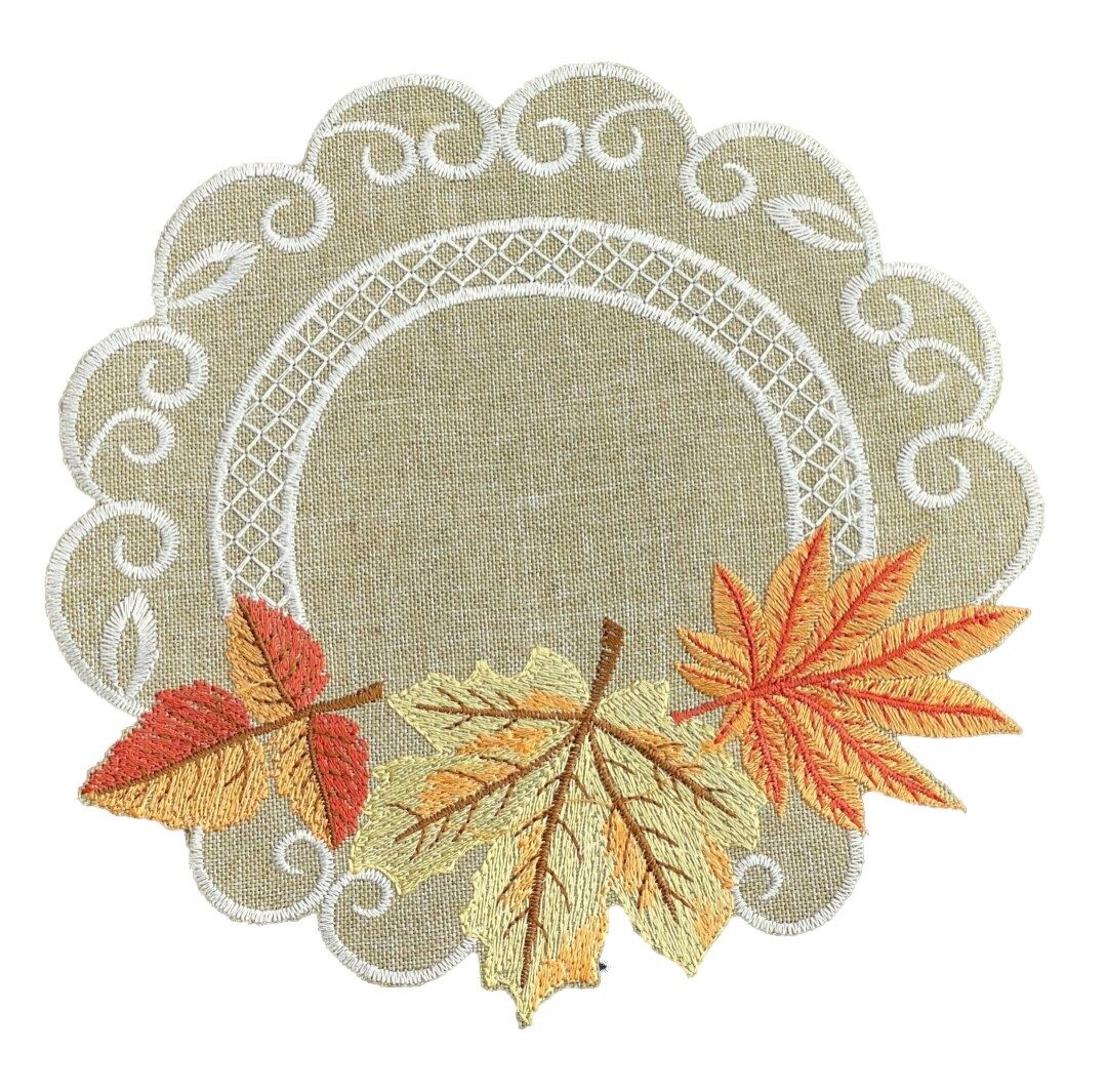 Westernlifestyle Tischdecke Herbst Blätter grün beige