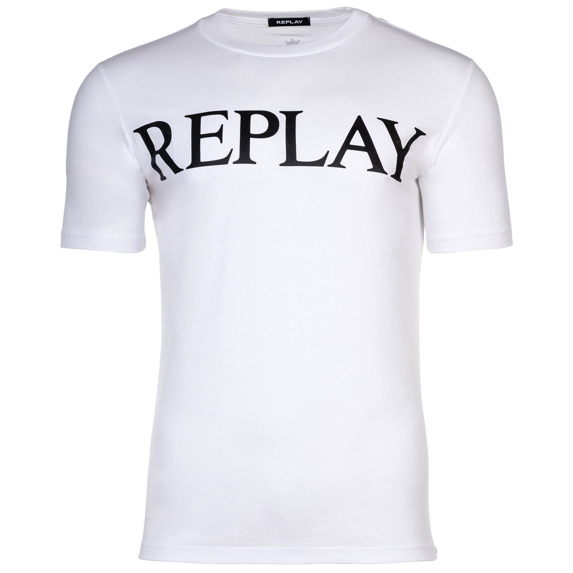 Replay T-Shirt Herren T-Shirt - 1/2-Arm, Rundhals, Logo