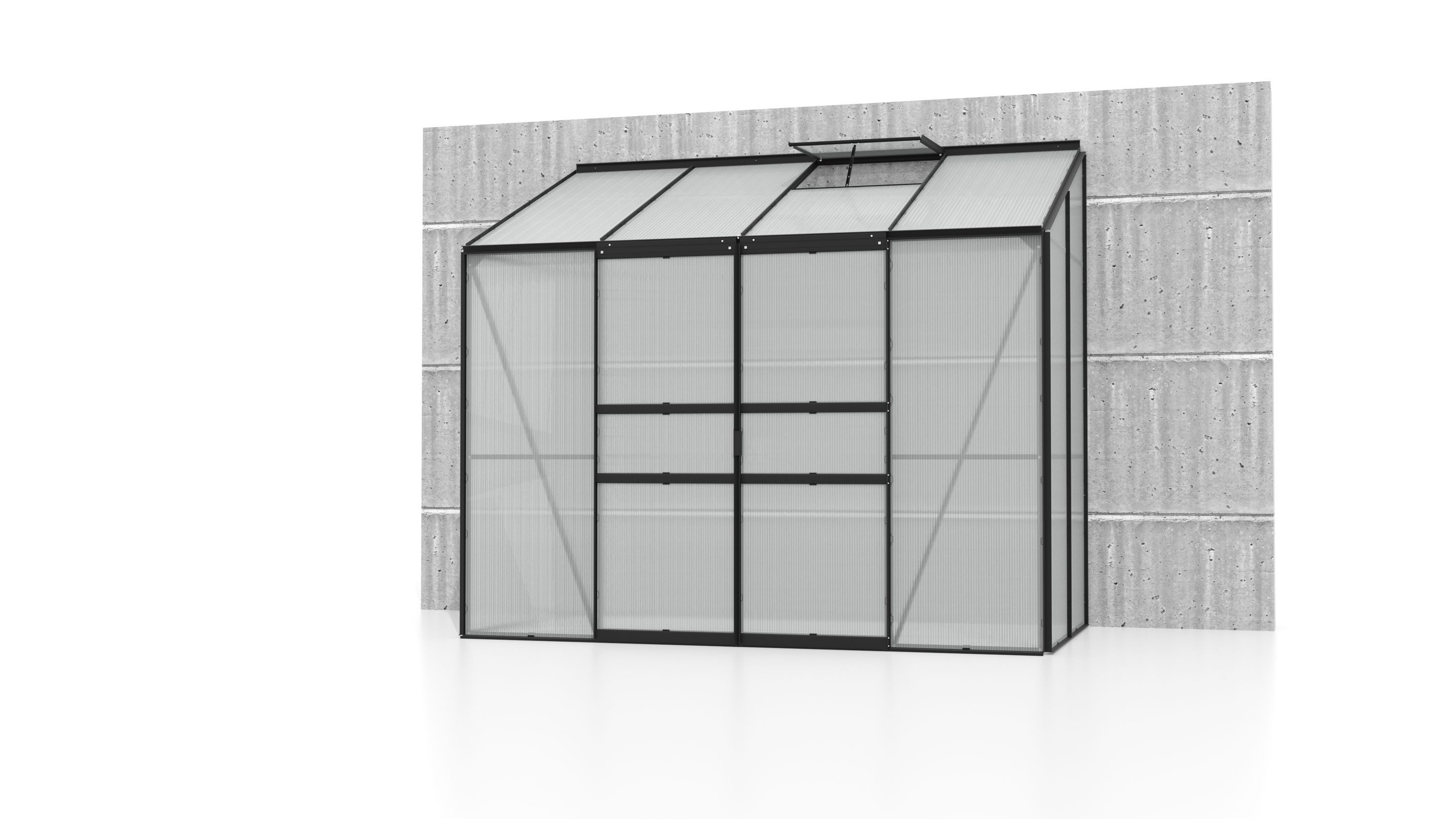 Vitavia Gewächshaus Ida 3300 HKP 4mm Schwarz Alu mit 1 Fenster schwarz | Rabatt: 27%