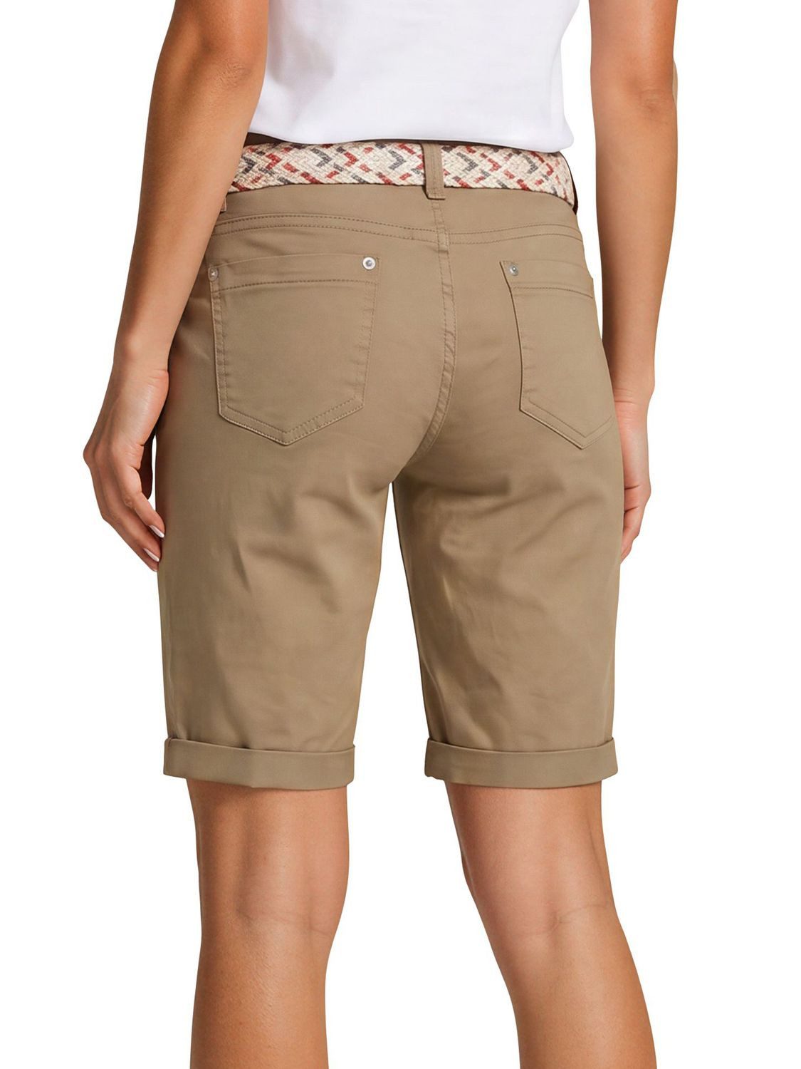 DENIMFY Bermudas Damen Shorts DFPia Regular Fit Chinoshorts mit Gürtel