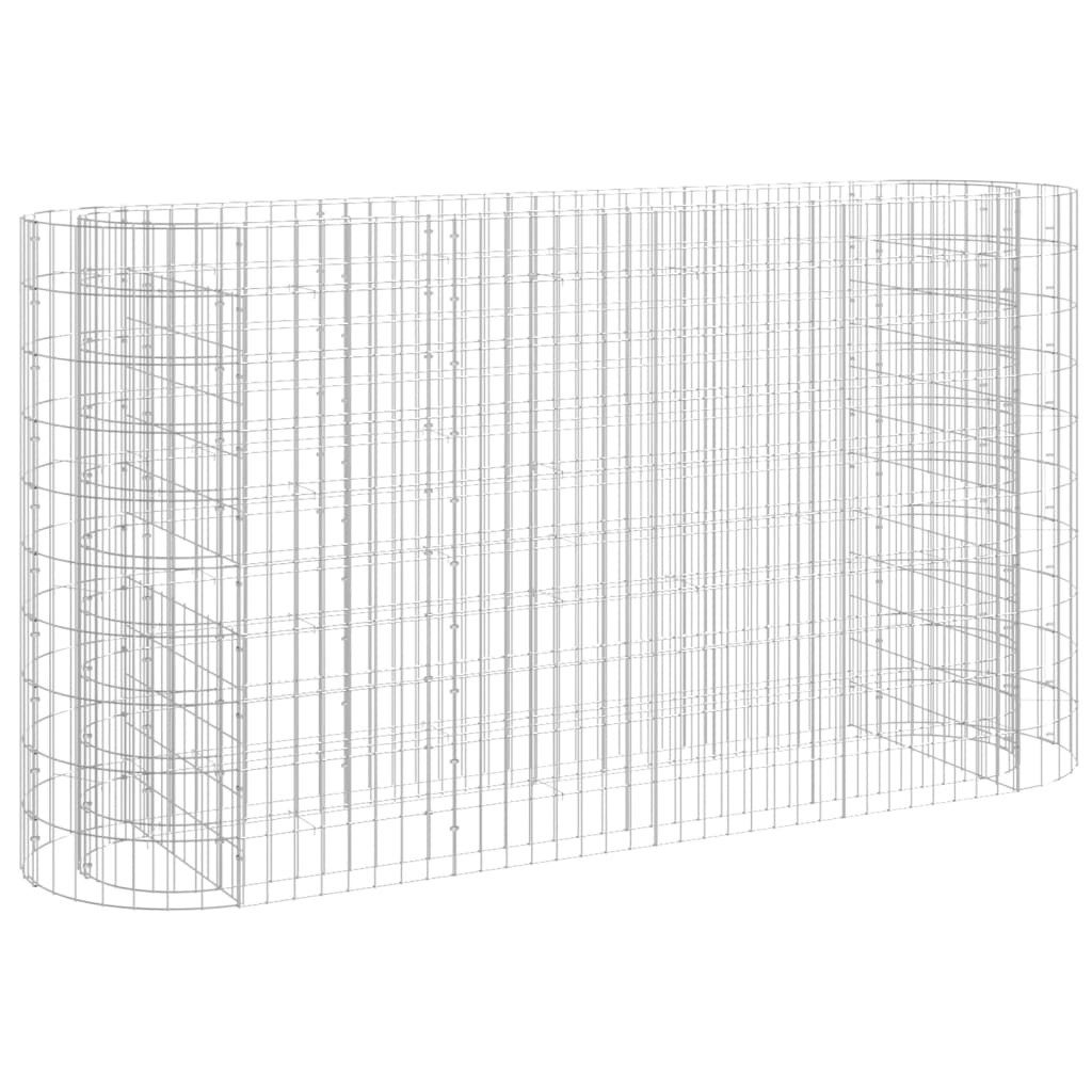 vidaXL Hochbeet Gabionen-Hochbeet Verzinktes Eisen 190x50x100 cm (1 St)