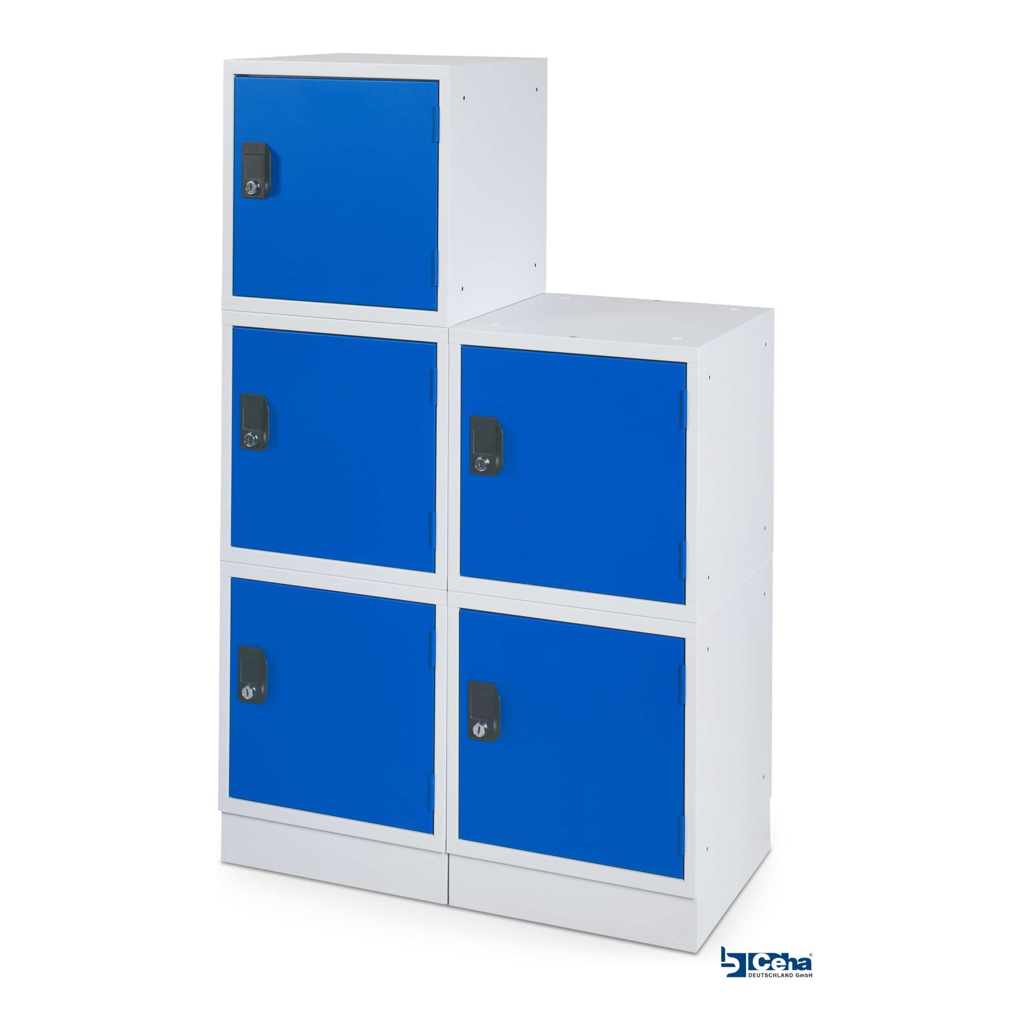 Stier Aufbewahrungsbox STIER Schließfachwürfel 380 x 380 x 380 mm lichtgrau enzianblau stapel