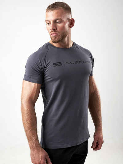 SATIRE GYM® Trainingsshirt »Fitness T-Shirt aus Baumwolle Slim Fit« T-Shirt mit Print oder Patch