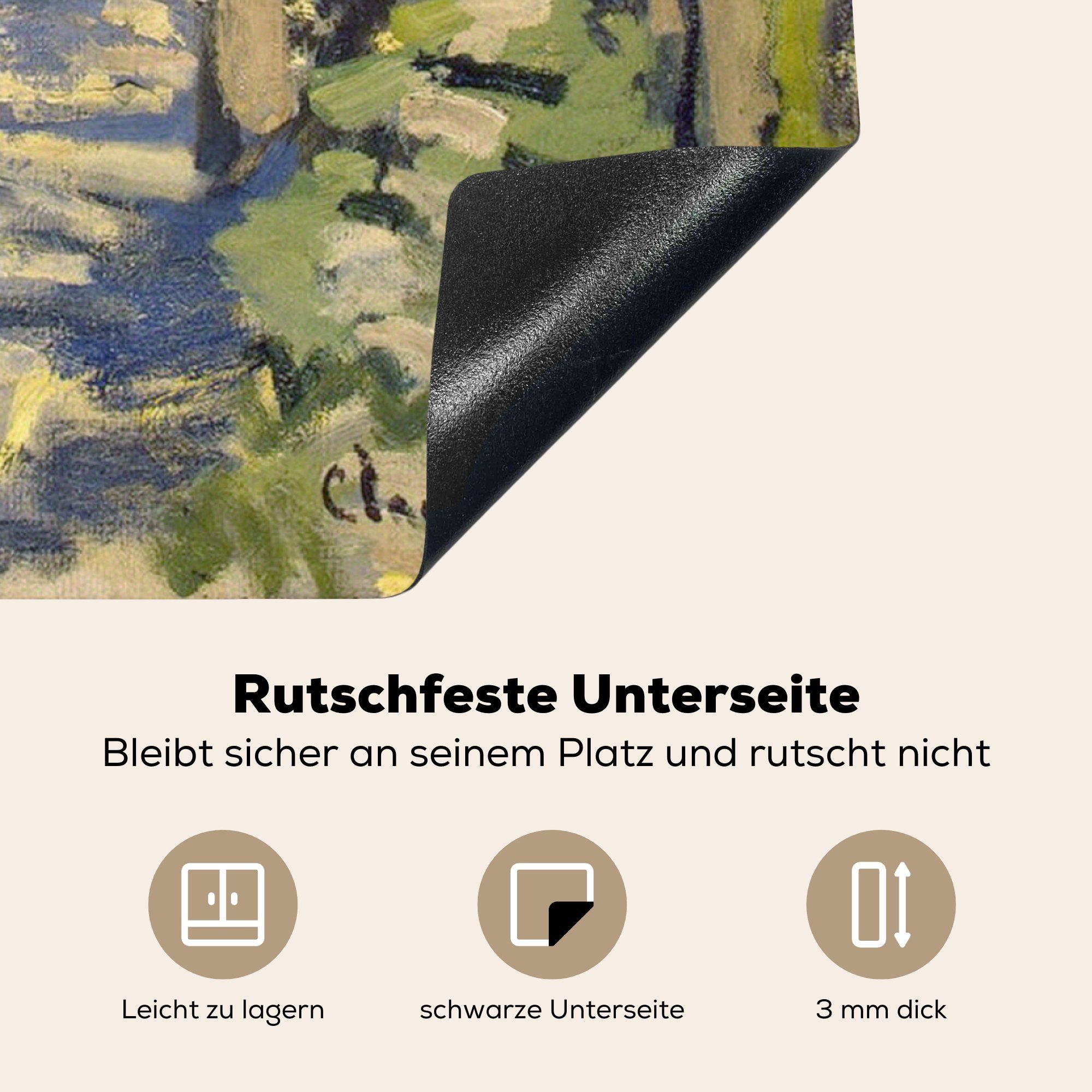 Herdblende-/Abdeckplatte 78x78 tlg), MuchoWow Rouen cm, bei Die Claude Seine (1 für Monet, küche Arbeitsplatte - Ceranfeldabdeckung, Vinyl,