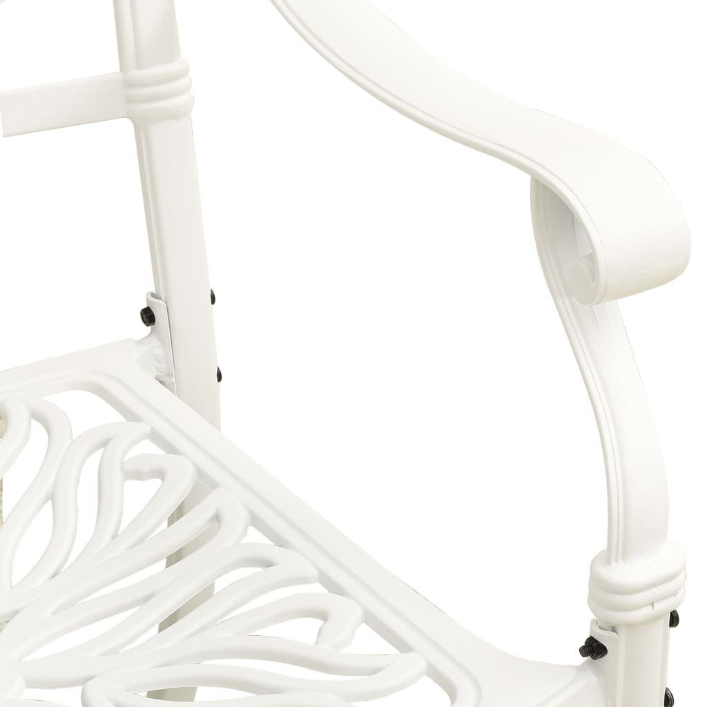 vidaXL Gartenstuhl Gartenstühle 2 Stk. Weiß Aluminiumguss (2 Weiß Weiß | St)