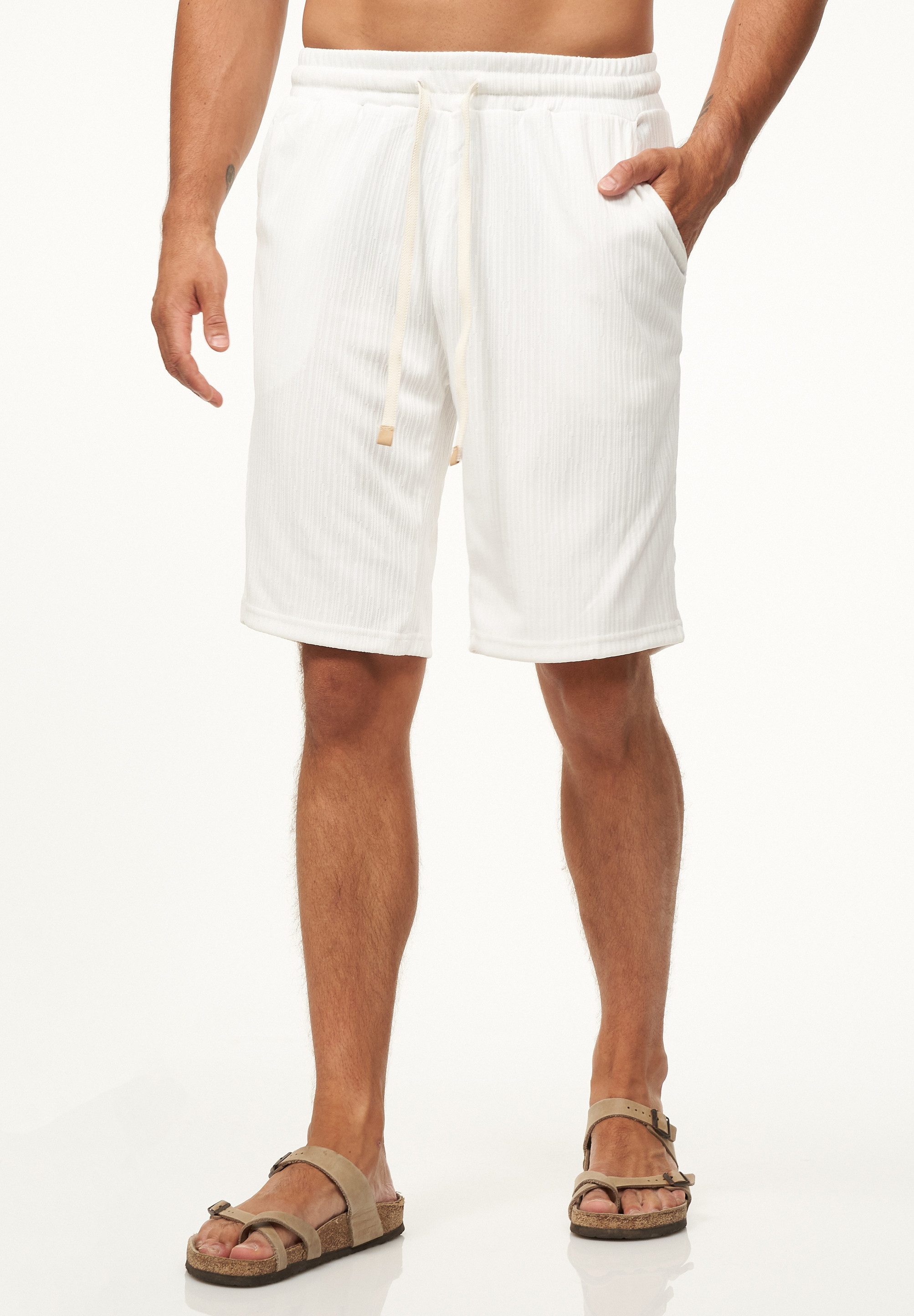 behype Shorts mit Rippstruktur mit Gummibund für Herren Sommershorts Kurze günstig online kaufen