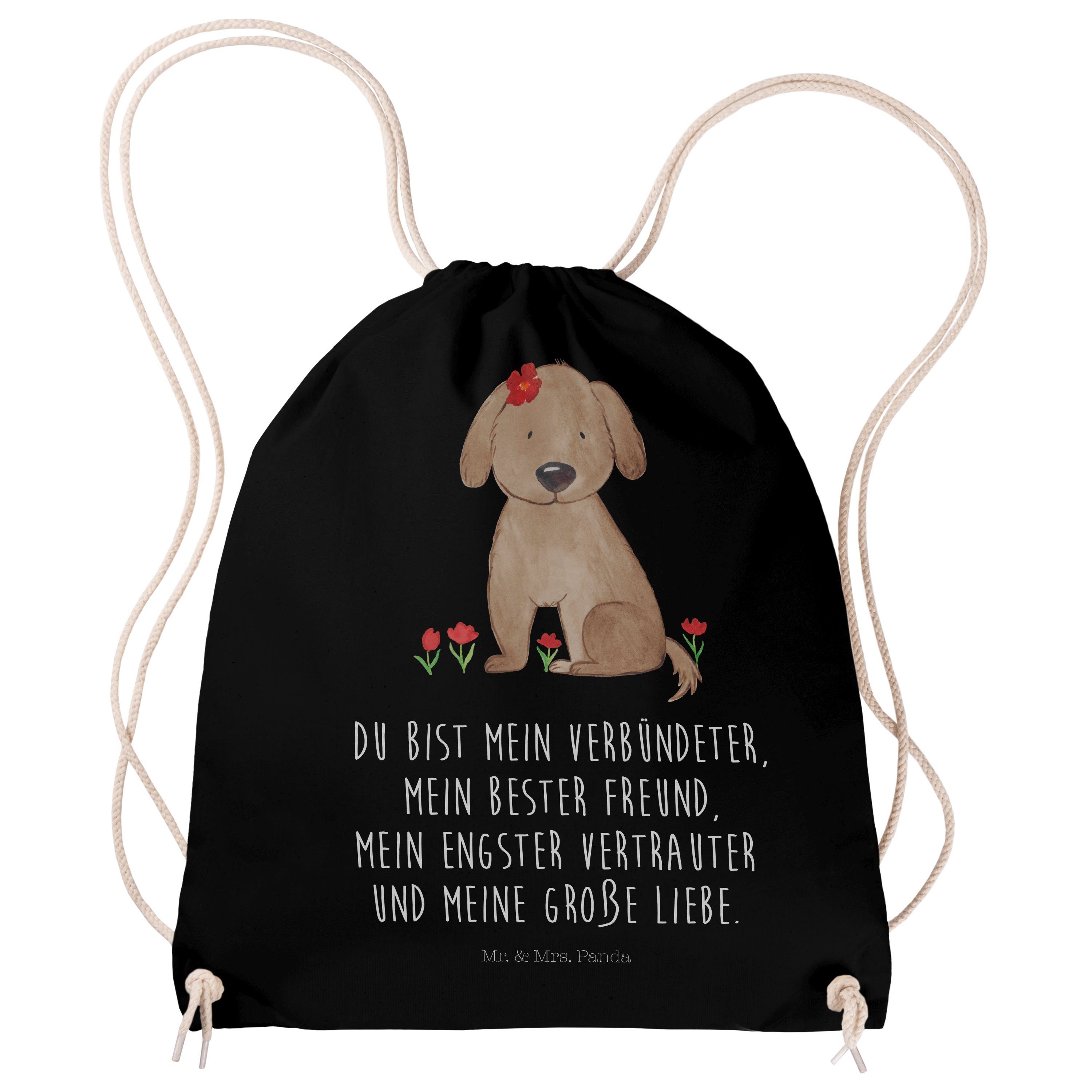 Mr. & Mrs. Panda Sporttasche Hund Hundedame - Schwarz - Geschenk, Tasche, Tierliebhaber, Hunderass (1-tlg) | Canvas-Taschen