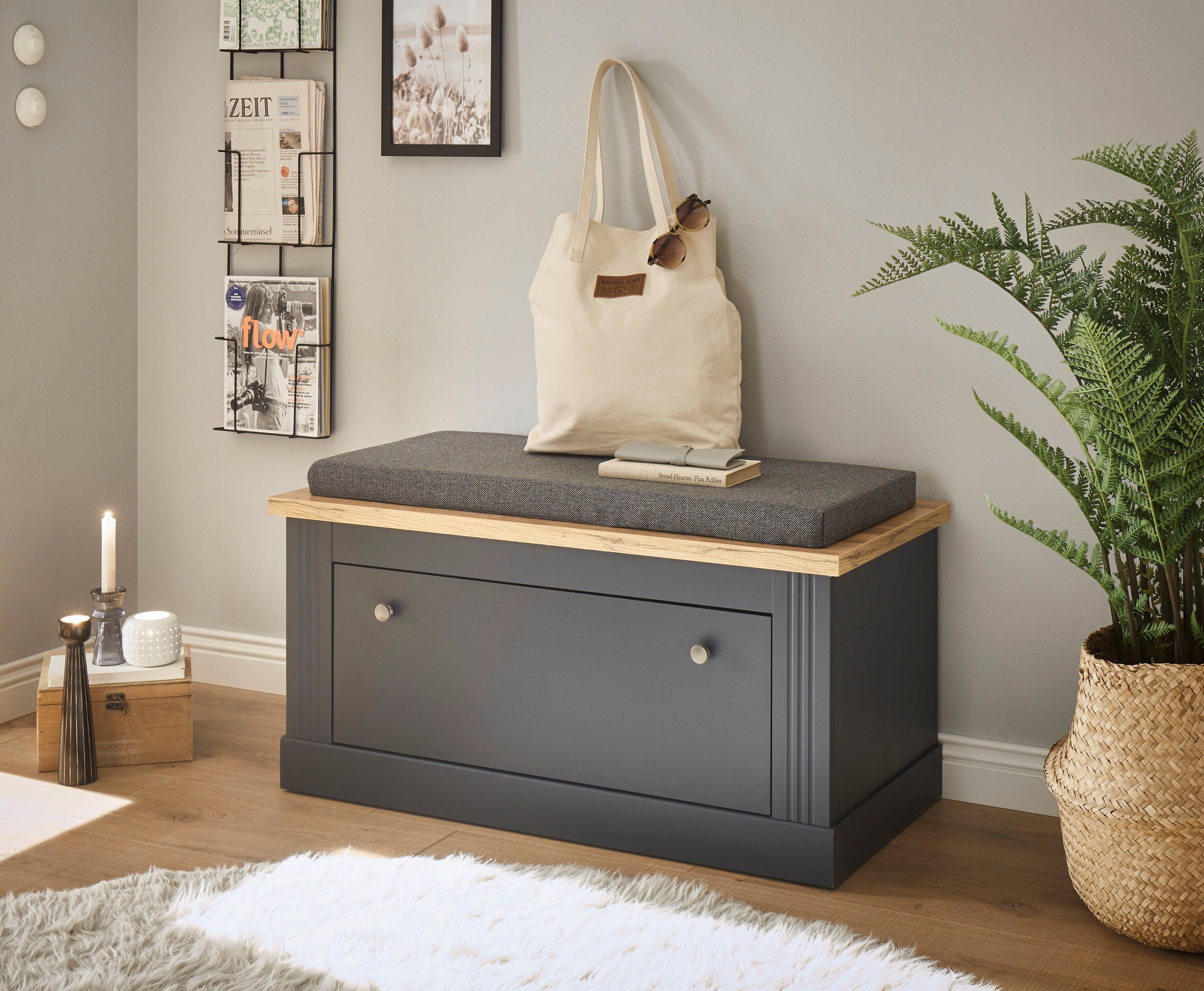 OTTO home Sitzbank WESTMINSTER (Breite ca. 92 cm, inkl. Sitzkissen), im romantischen Landhausstil