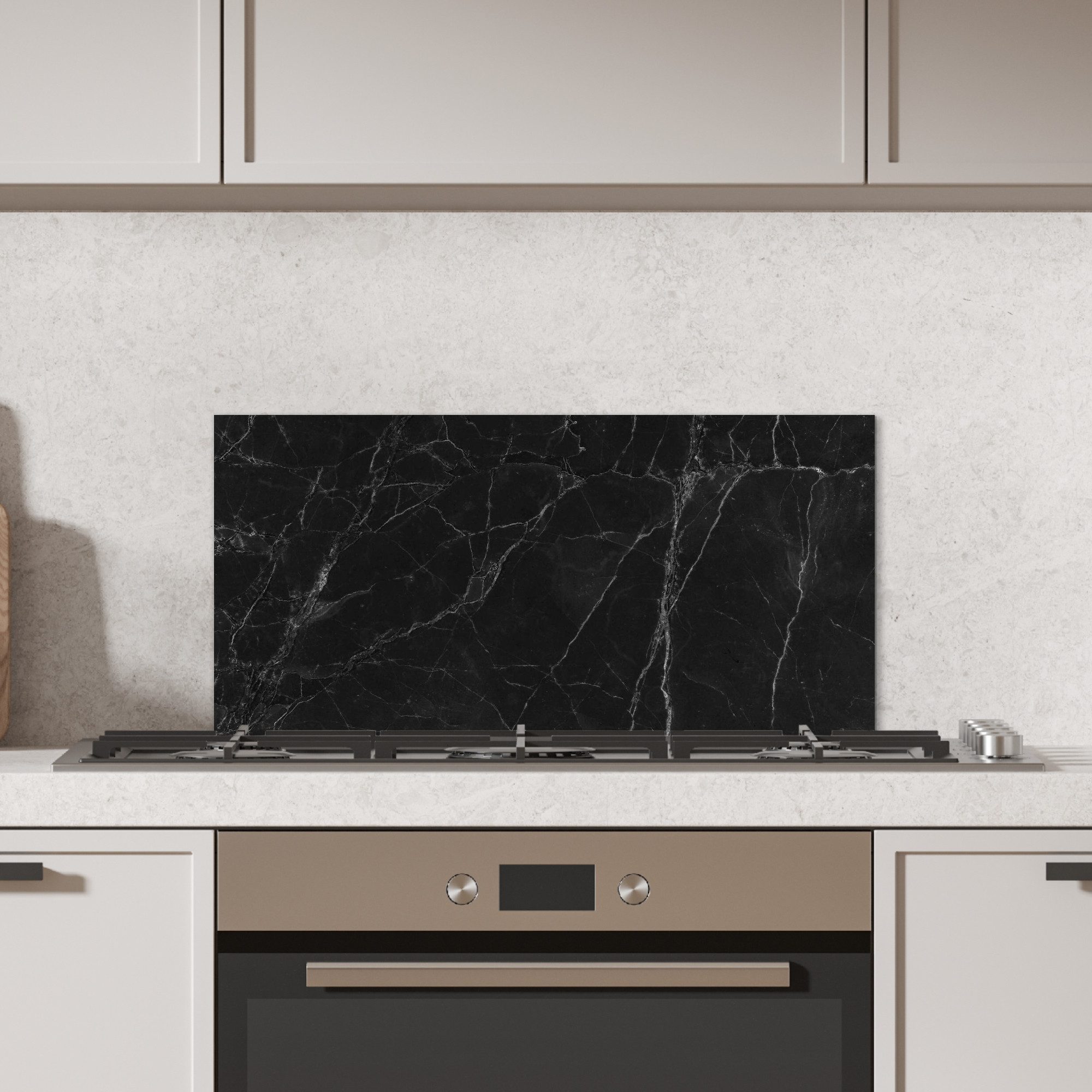 MuchoWow Küchenrückwand Marmor - Schwarz, (1-tlg), Spritzschutz Küchenrückw günstig online kaufen