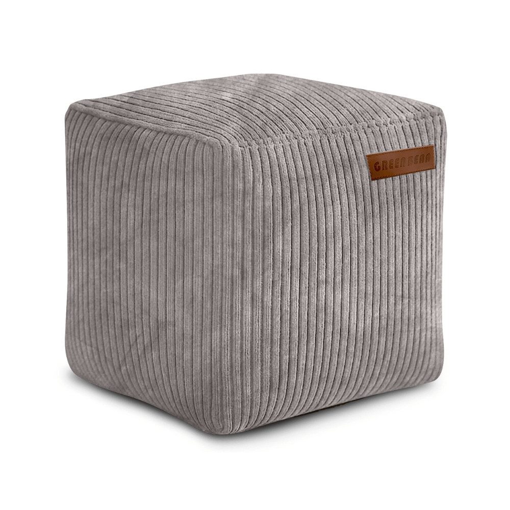 Green Bean Pouf Cube Cord (Indoor Sitzhocker Sitzkissen Fußhocker Relax-Sessel, Made in Germany), die ideale Ergänzung zum Sitzsack