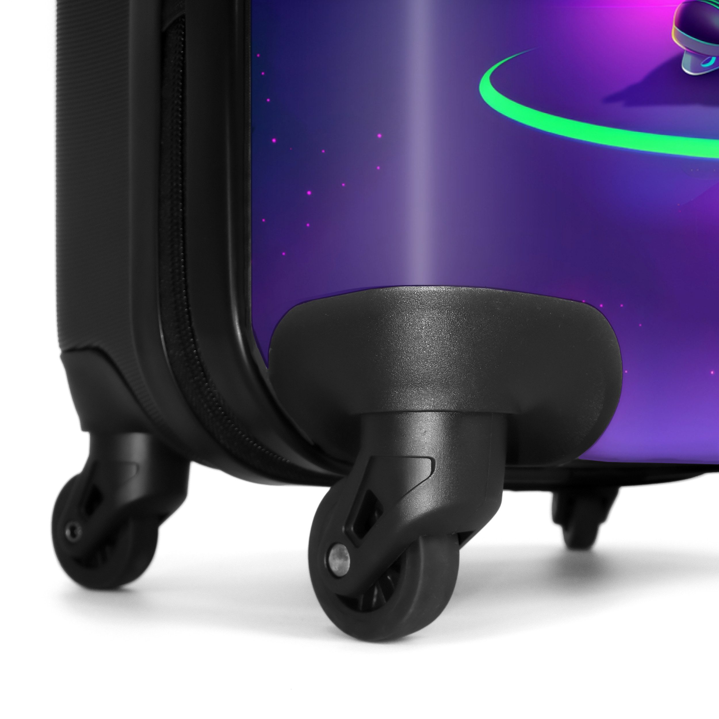 NoBoringSuitcases.com© Kinderkoffer Astronaut - Eishockey - Neon 55x35x20cm, 4 Rollen, Reisetasche mit Rollen, Koffer Handgepäck Flugzeug