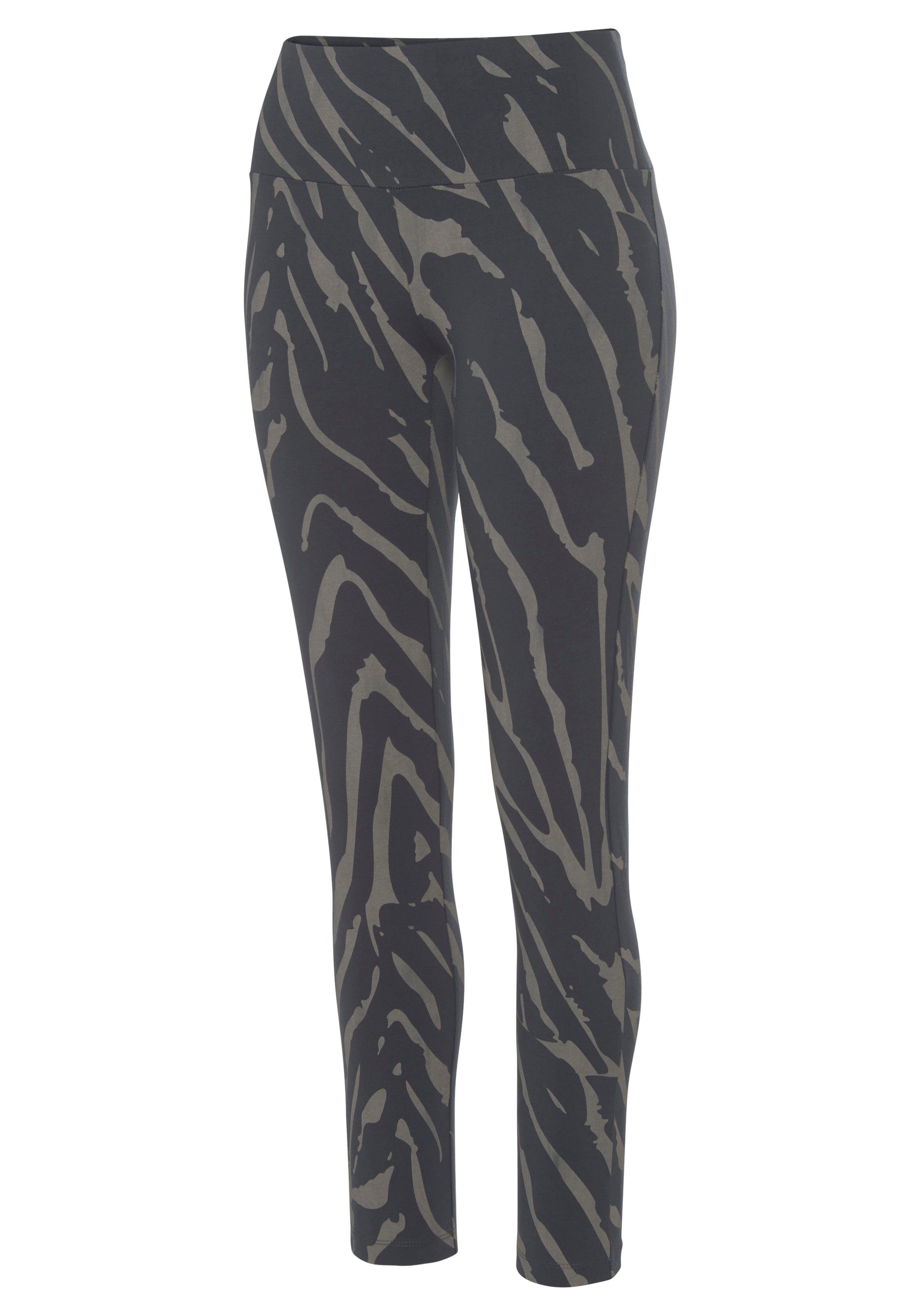 LASCANA Leggings mit Zebramuster und breitem Bund, Loungewear