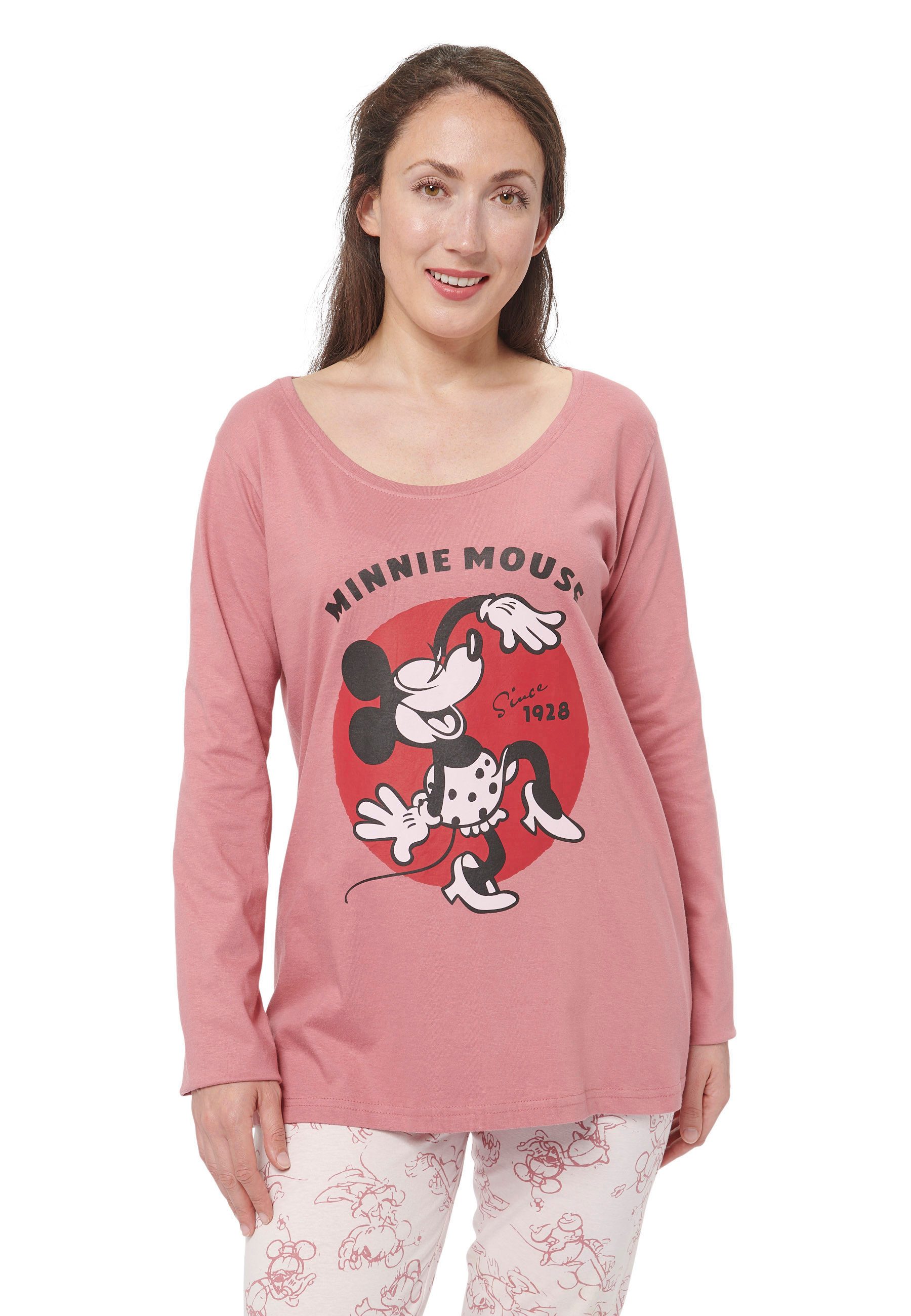 United Labels® Schlafanzug Disney - Minnie Mouse somce 1928, classic- Set mit Shirt und Hose