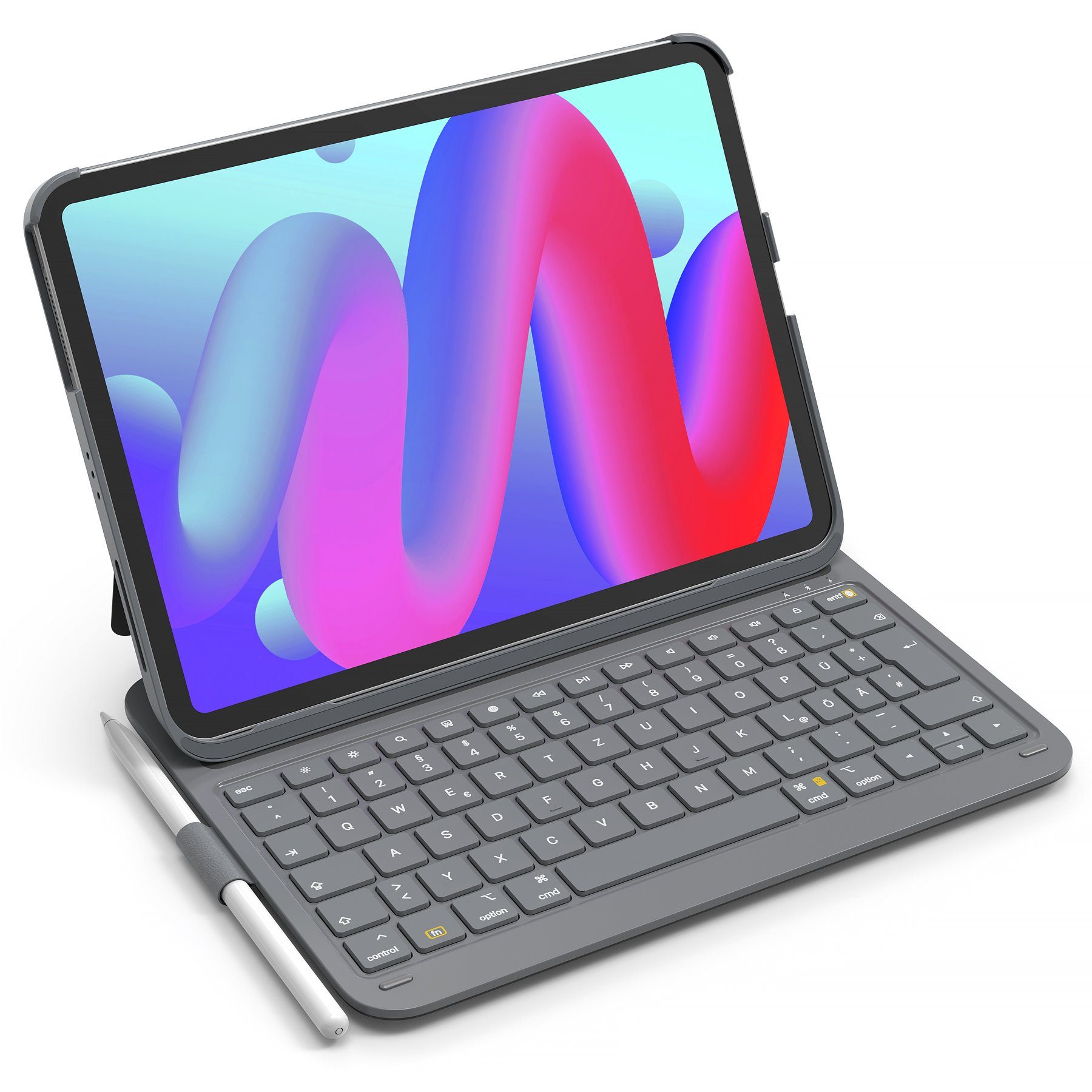 Inateck Ultraleichte Tastatur Hülle für 10,9/11/12,9/13 Zoll iPad Air Pro iPad-Tastatur (Hoch-/Querformat Verwenden, mit Stifthalter)