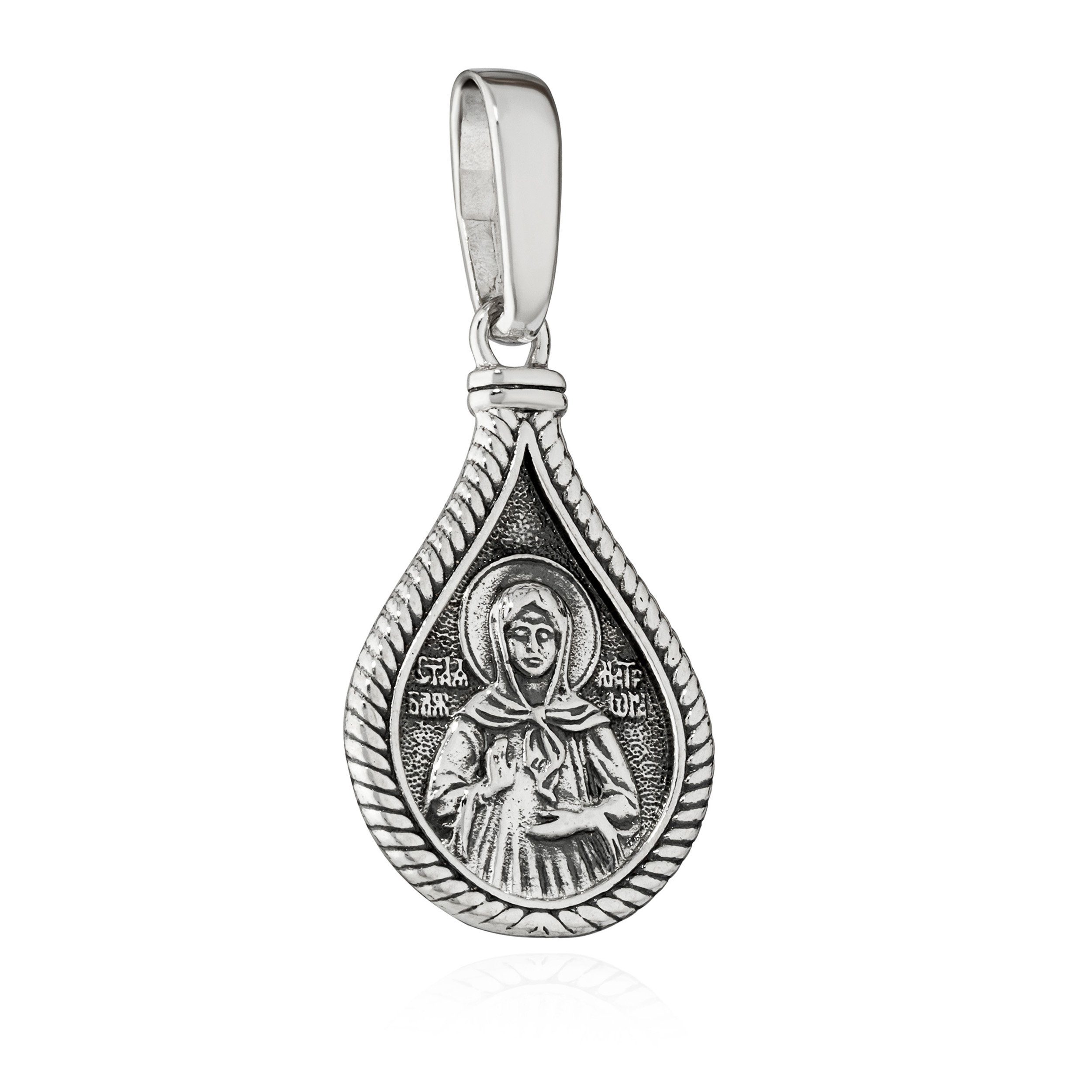 Kreuzanhänger Ikone Anhänger 925 Silber Heilige Matrona 22,4mm x 15mm Kettenanhänger