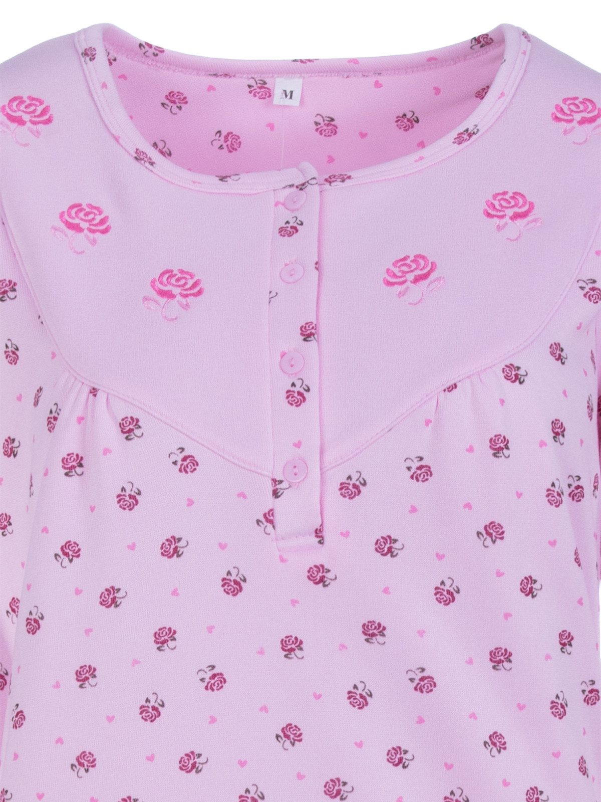 Lucky Nachthemd Thermo Langarm Herzchen mit Rosen – Bild 3 von 5
