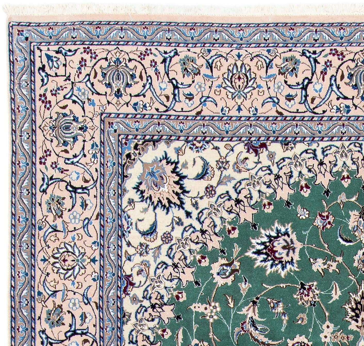 Wollteppich Nain Medaillon rechteckig, mit morgenland, 6 Zertifikat 9la Unikat cm, Verde 200 x mm, 302 Höhe