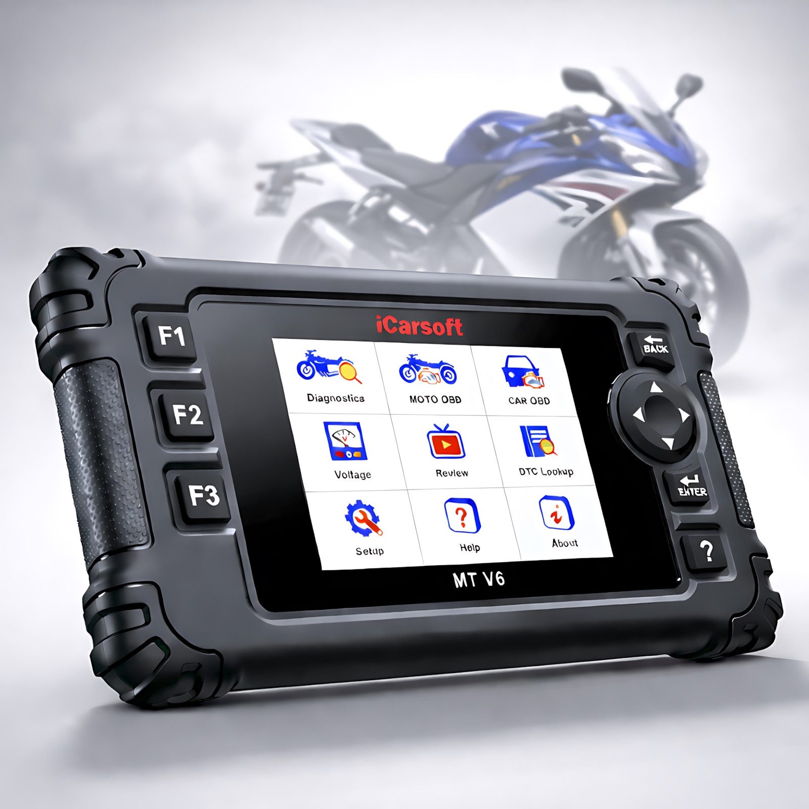 iCarsoft OBD2-Diagnosegerät MT V6 für Yamaha Motorräder OBD Scanner inkl. Adapter +Updates