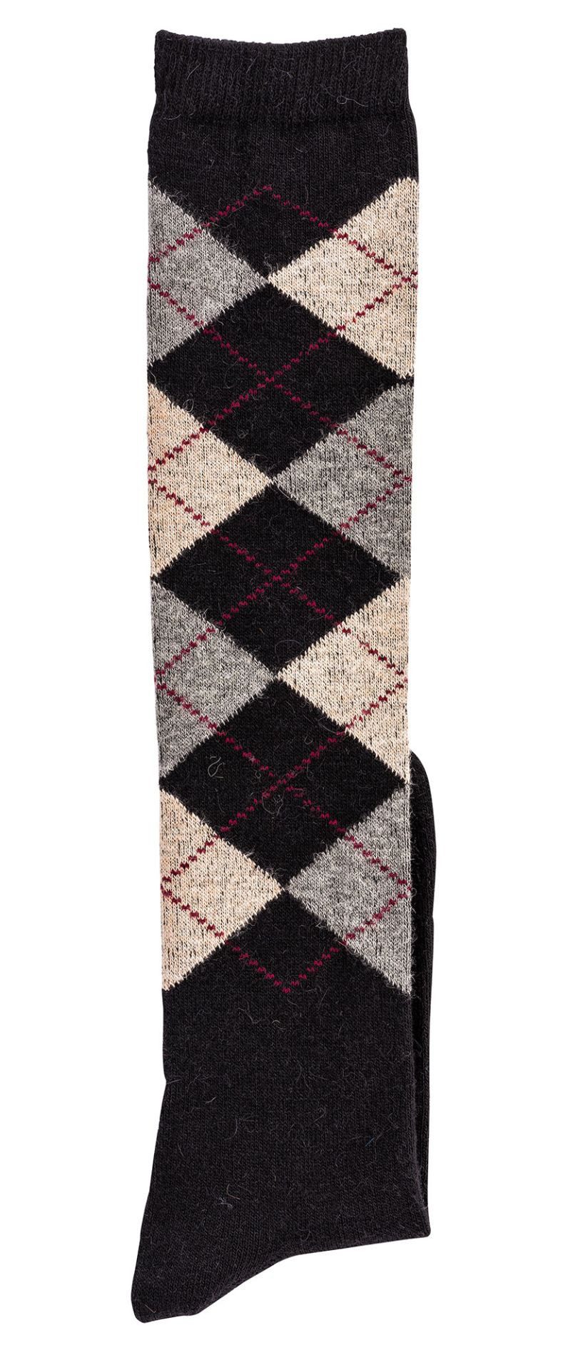 Wowerat Kniestrümpfe 3 Paar Kniestrümpfe im Karo-Design mit Alpakawolle für Damen & Herren
