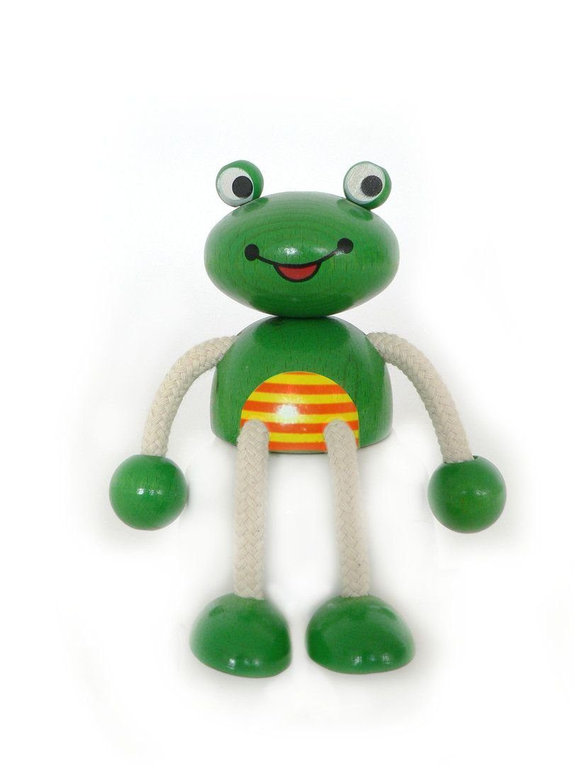 HESS SPIELZEUG Lernspielzeug Holzspielzeug Schwingfigur Frosch BxLxH 100x70x110mm NEU