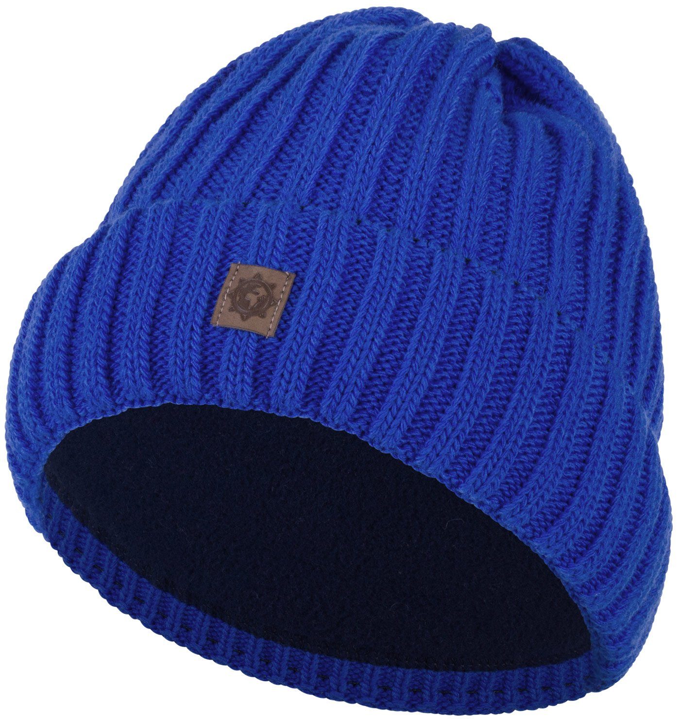 compagno Strickmütze (1-St) Kindermütze Wintermütze Jahre Strickmütze 2-10 blau Beanie Mädchen Jungen