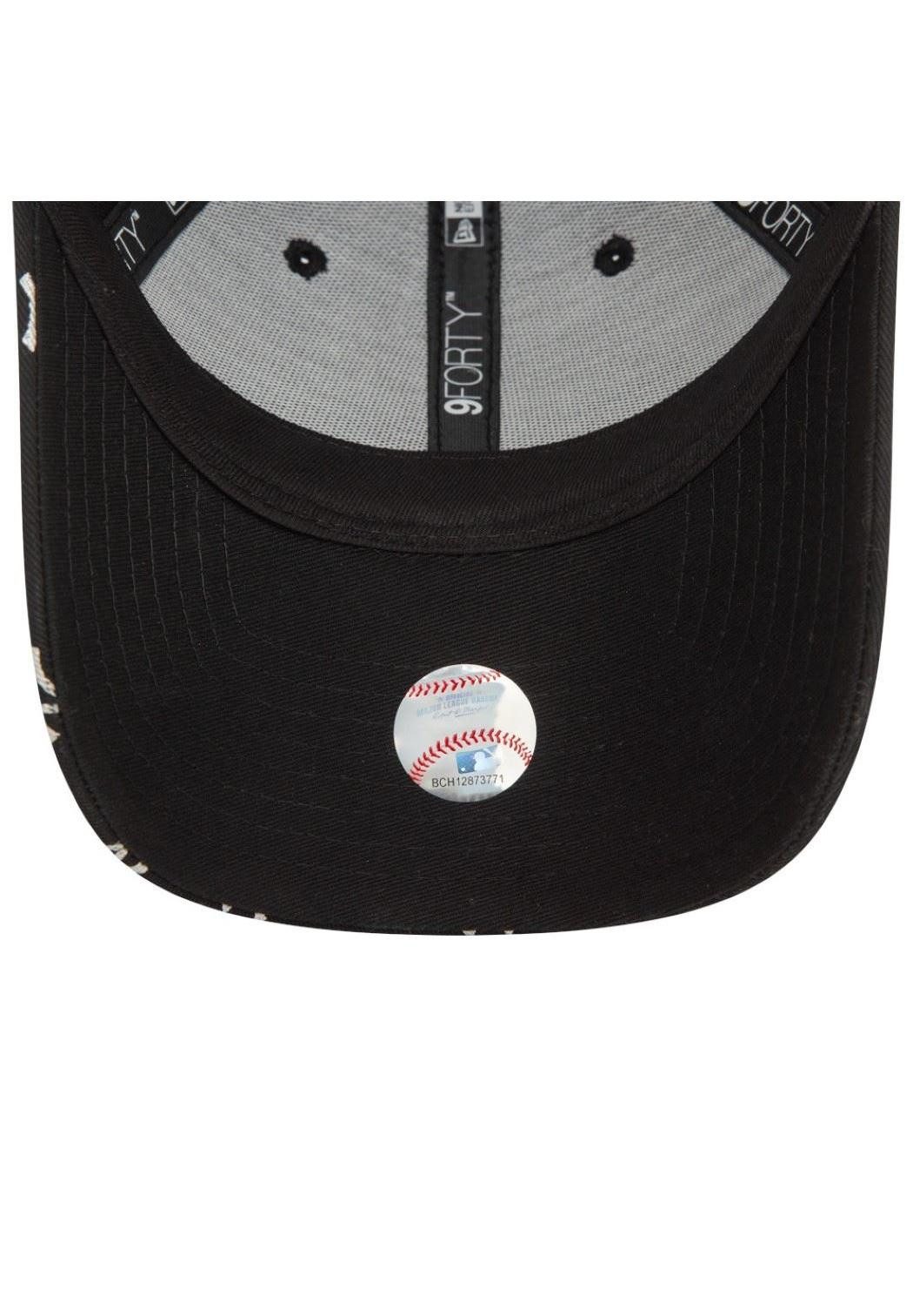 New Era Baseball Cap New York Yankees MLB Womens Metallic Mono Schwarz 9Forty Verstellbare (1-St)