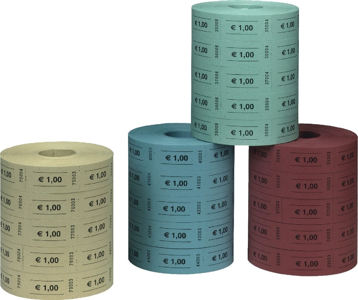 Formularblock Wertmarken EUR 1 5x1000 Stück farblich sortiert.