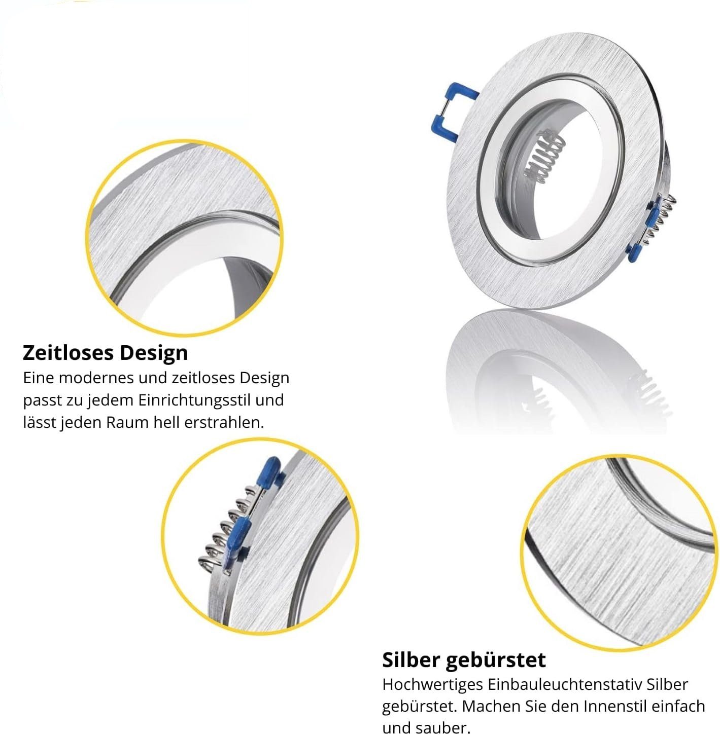 Sweet LED Deckenspot 4er Set Bad IP44 Spots GU10 Aluminium 230V, ohne Leuchtmittel, Einbauspots, Deckenspots, Einbaustrahler, Deckenlampe