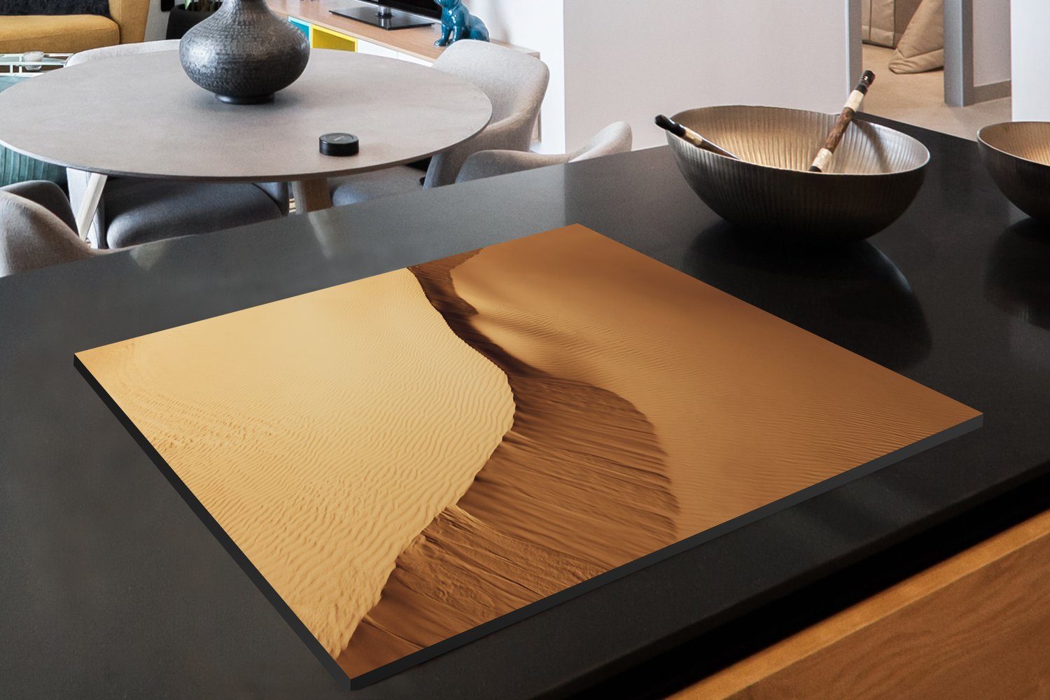 MuchoWow Herdblende-/Abdeckplatte Luftaufnahme von Sanddünen der Mobile in tlg), nutzbar, Sahara, (1 Ceranfeldabdeckung 70x52 Arbeitsfläche Vinyl, cm