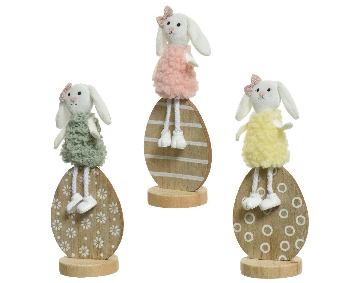 Decoris season decorations Osterfigur, Ostereier Aufsteller mit Hasen 22cm 1 Stück sortiert