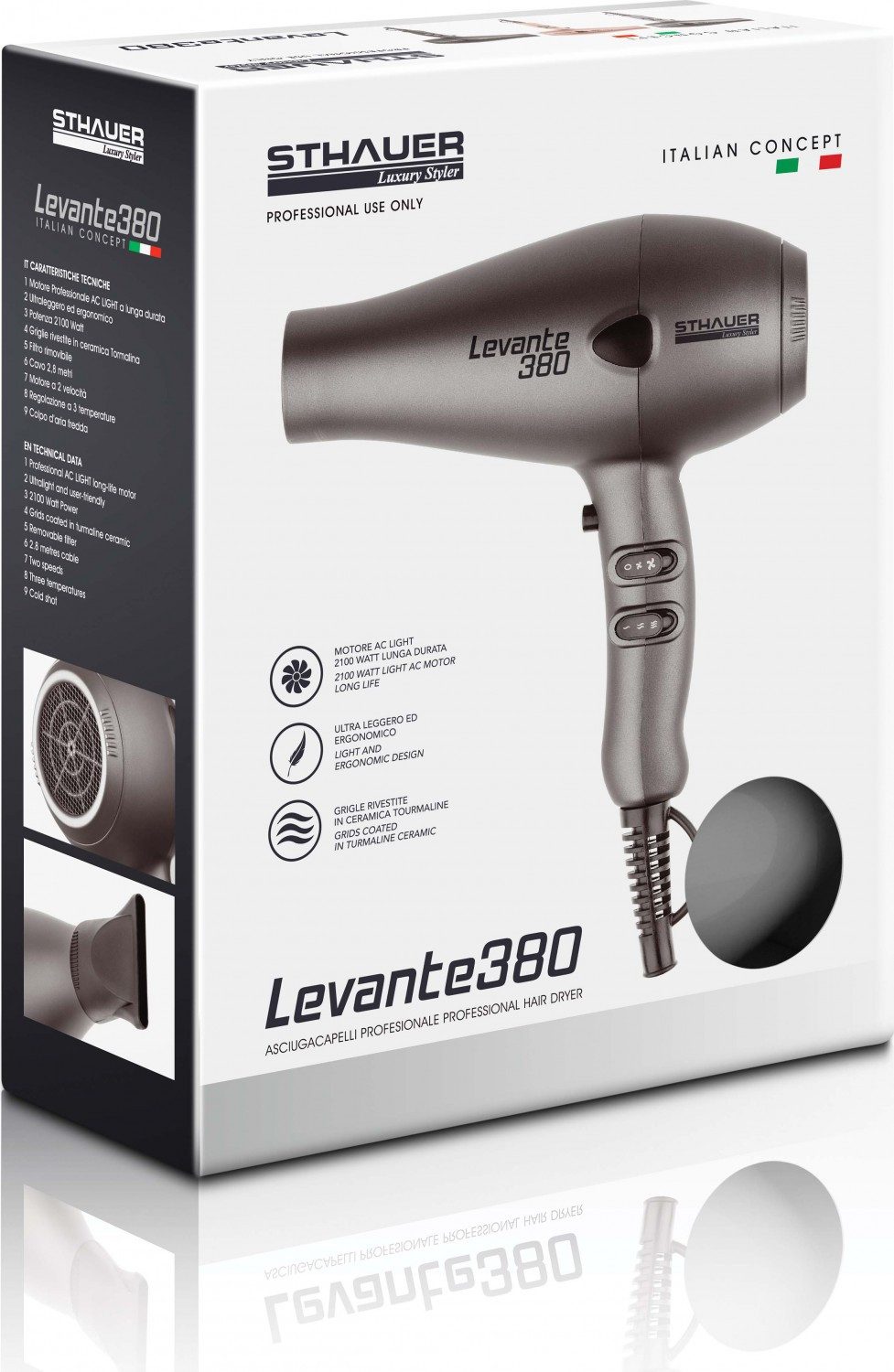 Xanitalia Haartrockner XanitaliaPro Levante 380 LuxuryStyler von Sthauer in Schwarz