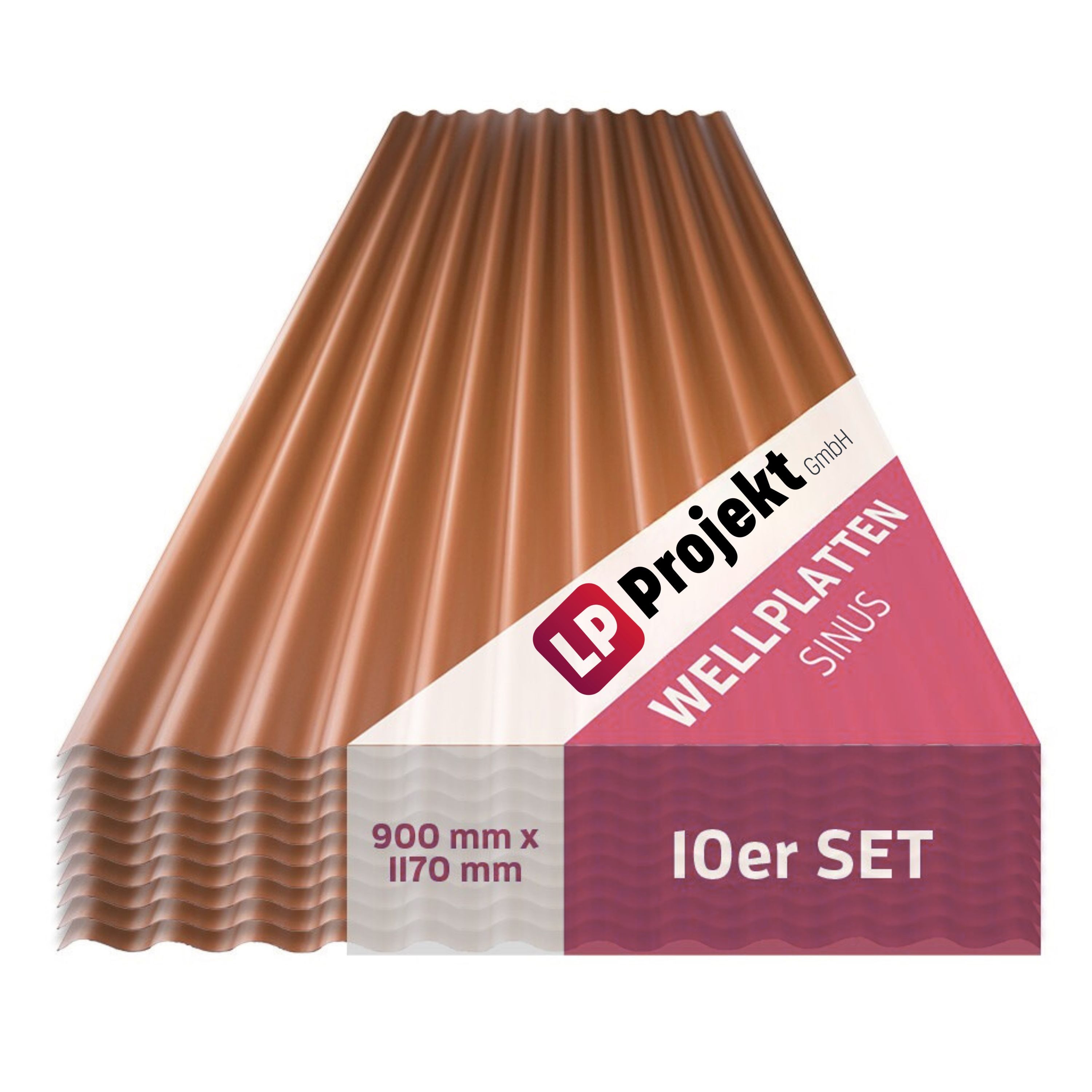 LP projekt Wellplatte Dach Kunststoff – Wetterfest & Langlebig für Überdachung, 1,2 mm, 10,53 m², (10-St., Einzelplatte oder 1er-/5er-/10er-Set), 90x117 cm Welldachplatten Transparent – Ideal für Carport & Garten