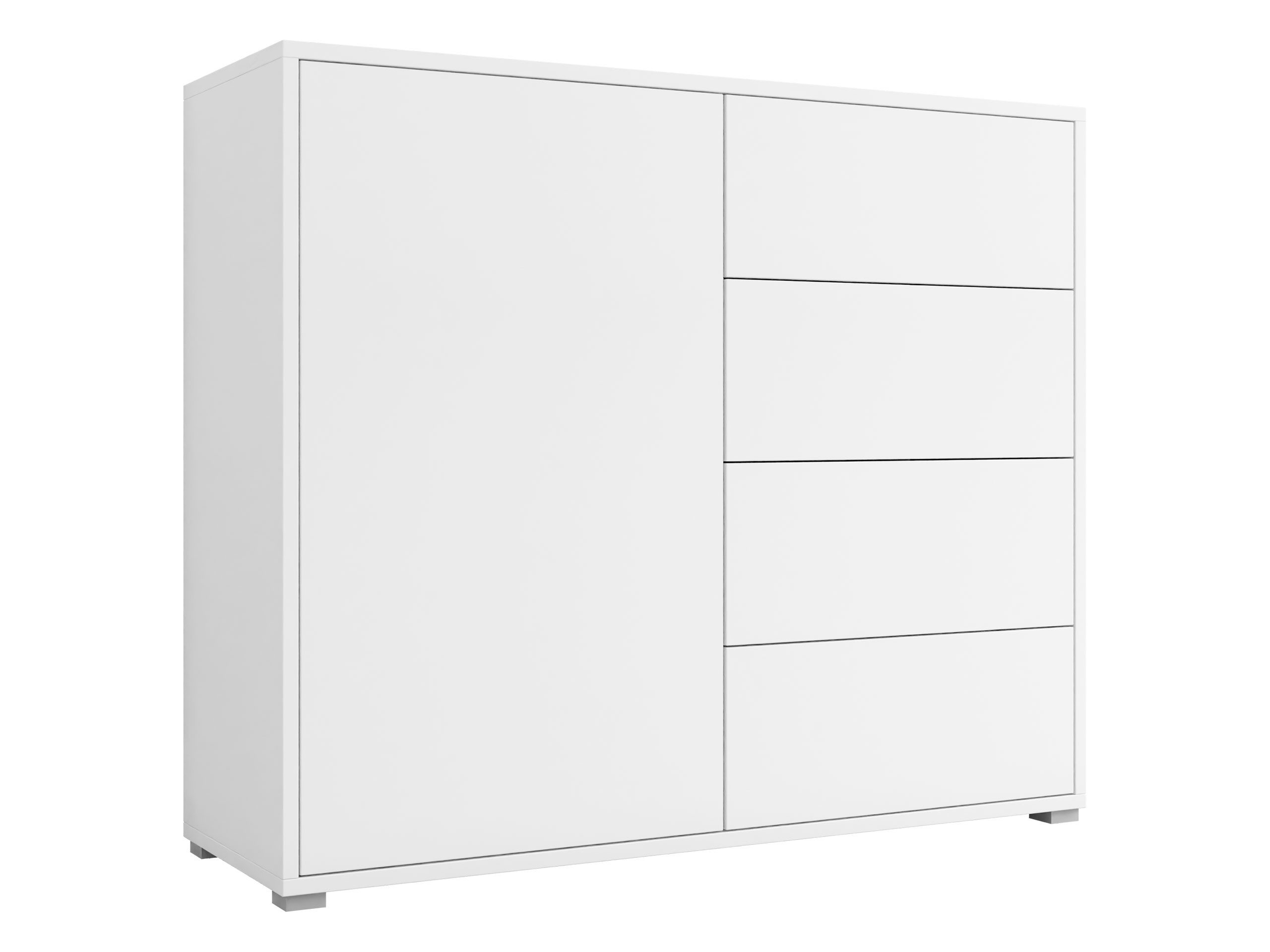 MIRJAN24 Kommode Gesita K1D4SZ (mit 4 Schubladen und Tür), Griffloses Öffnungssystem