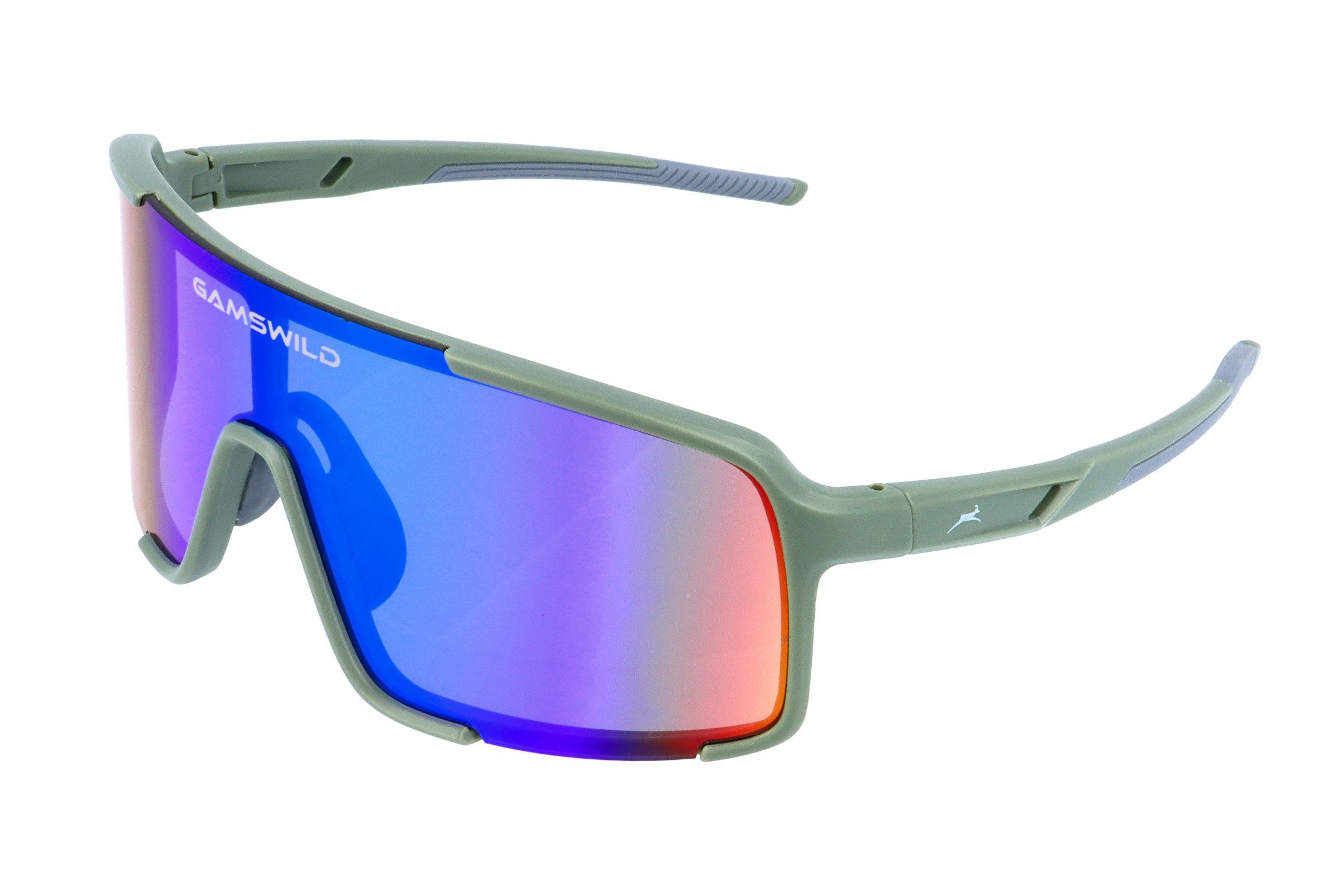 Gamswild Sportbrille UV400 Sonnenbrille Skibrille Fahrradbrille extra große Scheibe Damen, Herren Modell WS7440 in grün, blau, transparent