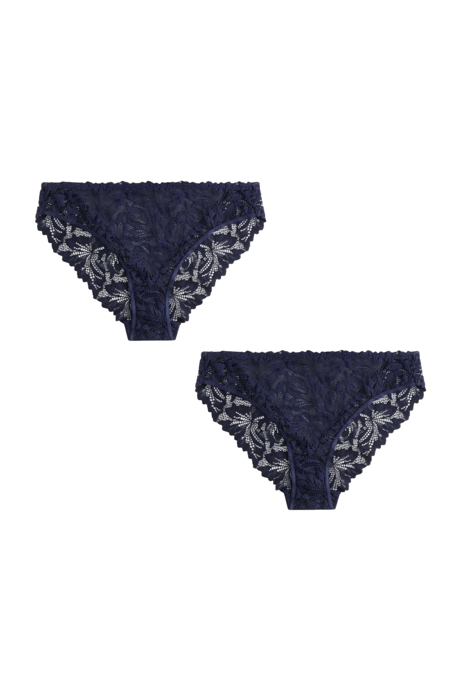 Slip 2er-Pack Komfort Spitzenslips, hohes Bein