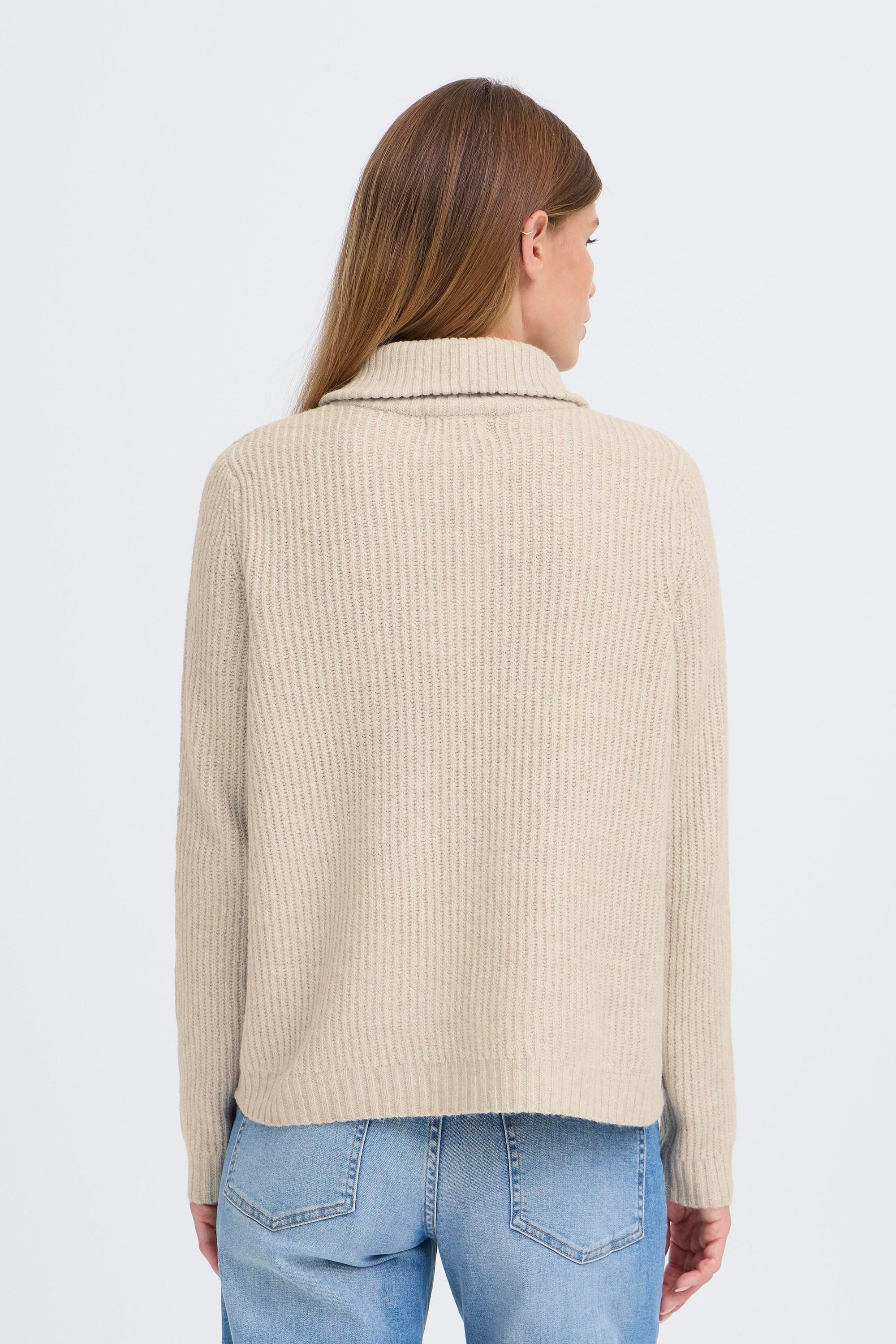 OXMO Troyer OXBallino Modischer Grobstrick-Pullover mit Troyerkragen