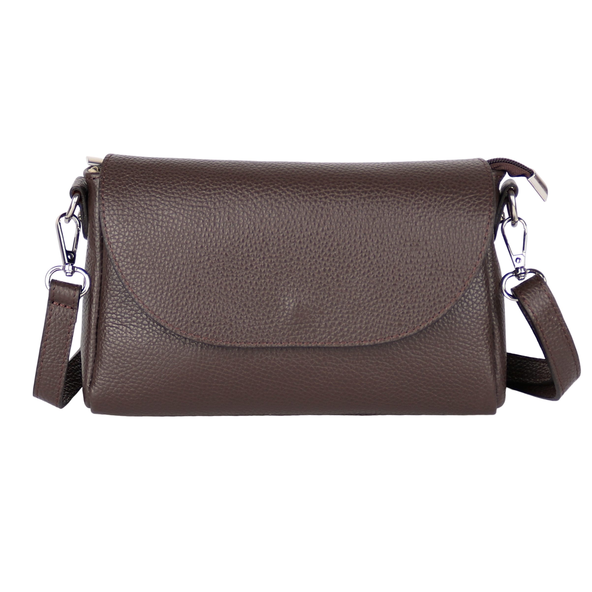 MIRROSI Umhängetasche Damen, Echtleder, Leder, Made in Italy, Mittelgroß (Schultertasche für jeden Anlass (1 Tasche mit 1 oder 2 Gurte), ca.24x15x8cm), Crossbody Bag, Schwarz, gemusterten& verstellbaren Schulterriemen