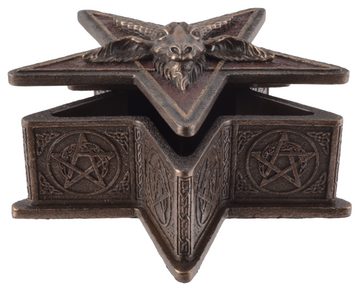 Vogler direct Gmbh Aufbewahrungsbox Pentagramm Box Baphomet mit Deckel - bronziert/coloriert by Veronese, Größe: L/B/H ca. 17x16x7cm, von Hand bronziert und coloriert, Veronese