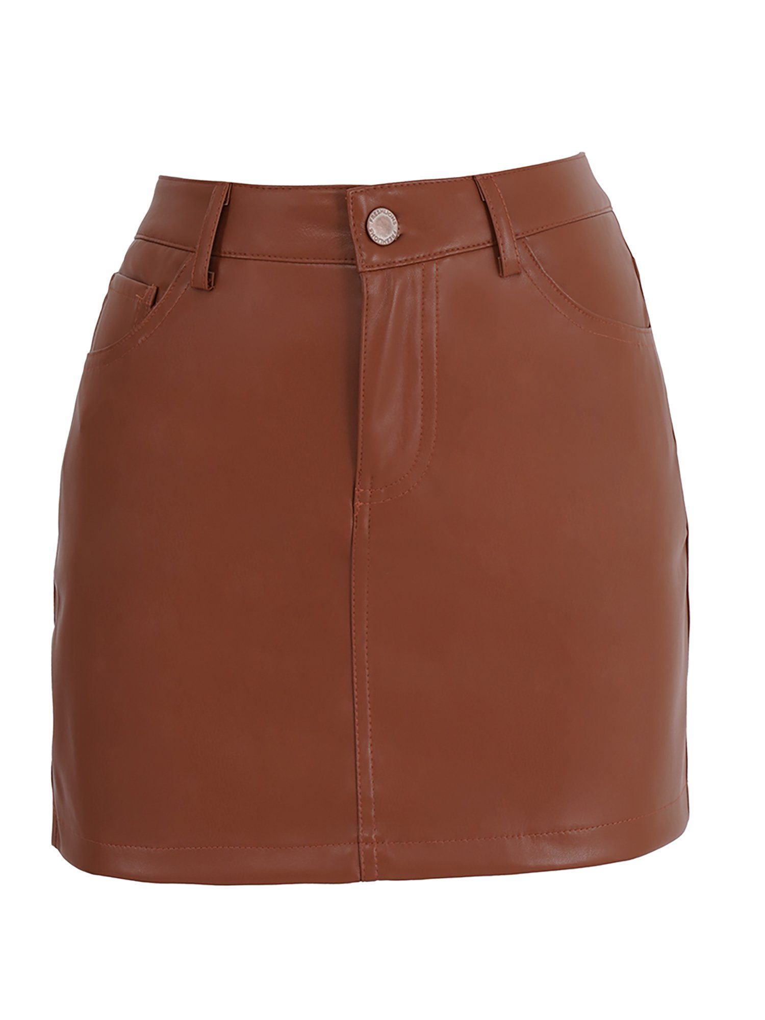 Lederimitatrock Leather braun Freshlions Mini Freshlions Skirt