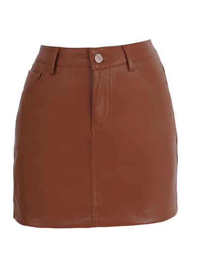 Freshlions Lederimitatrock Freshlions Leather Mini Skirt braun M