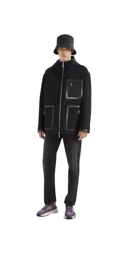 FENDI Parka Fendi Blouson Parka Schwarz Herren L