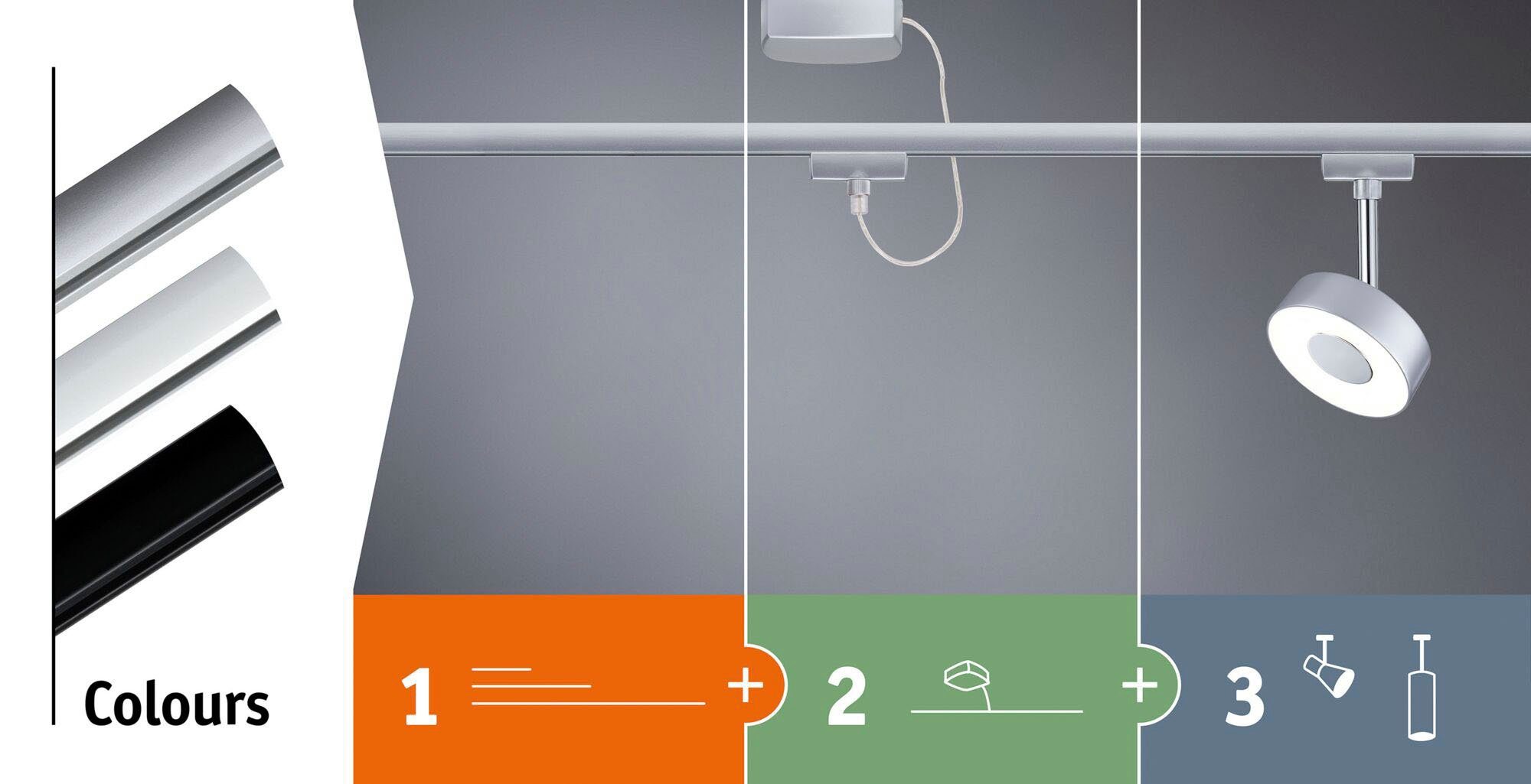 Paulmann Schienensystem-Leuchten Urail, LED fest integriert, Warmweiß