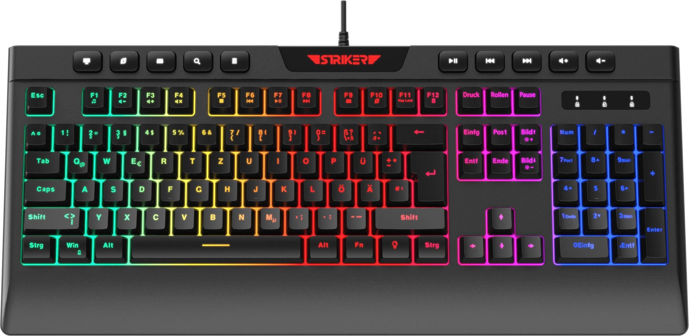 Hyrican Striker ST-GKB8115 (Anti-Ghosting, Multimedia-Tasten, RGB) Gaming-Tastatur