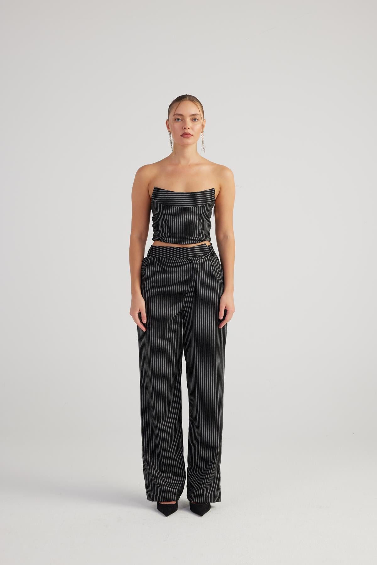 HOLLY LOLLY Bequeme Jeans Glitzer Palazzo-Hose mit Streifen