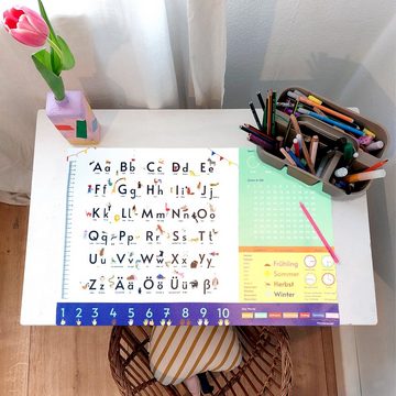 Close Up Schreibgeräteetui Alphabet Schreibtischunterlage blau für Kinder 60 x 40 cm