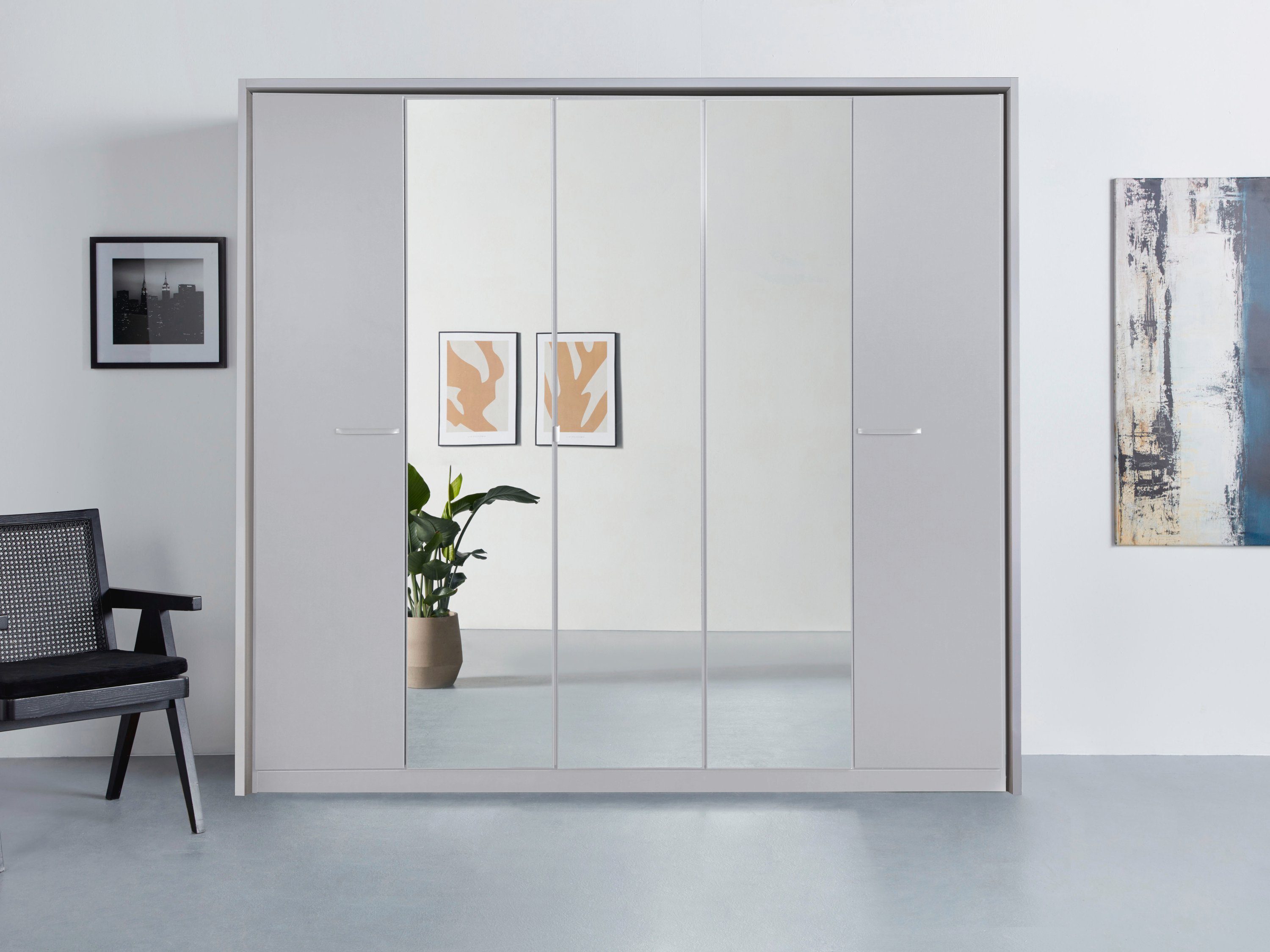 OTTO home Kleiderschrank Mehrzweckschrank Aktenschrank Möbel Mietswohnung Schlafzimmer OTELI (erhältlich in Breiten 230/275 cm inkl. Innenschubladen und extra Böden) inkl. Passepartout optional mit Beleuchtung MADE IN GERMANY